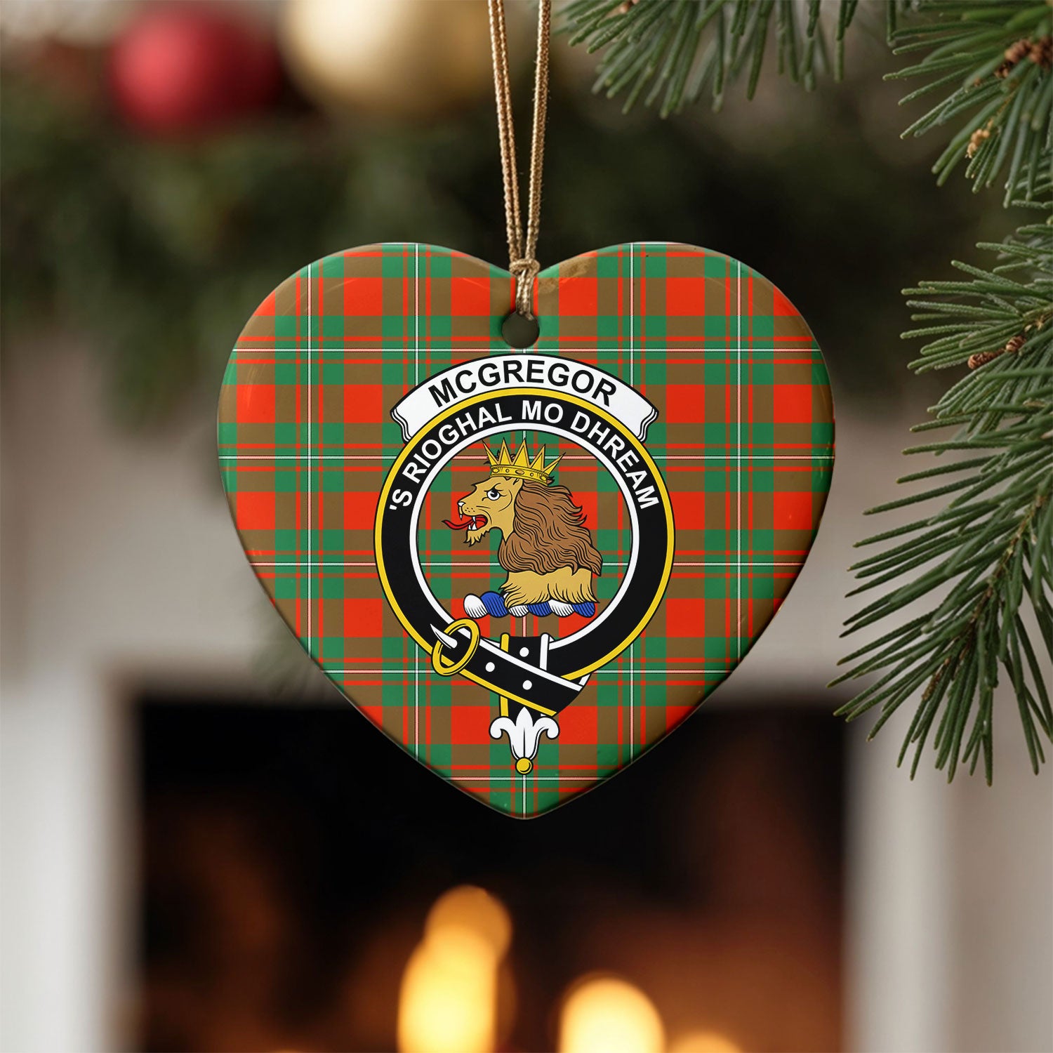 McGregor Ancient Tartan Crest Christmas Ceramic Ornament