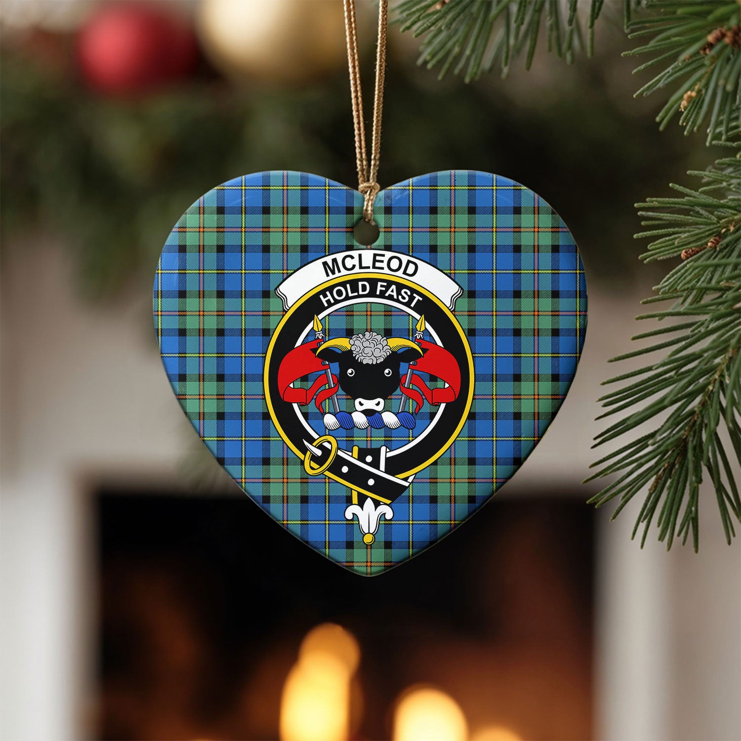 McLeod of Harris Ancient Tartan Crest Christmas Ceramic Ornament