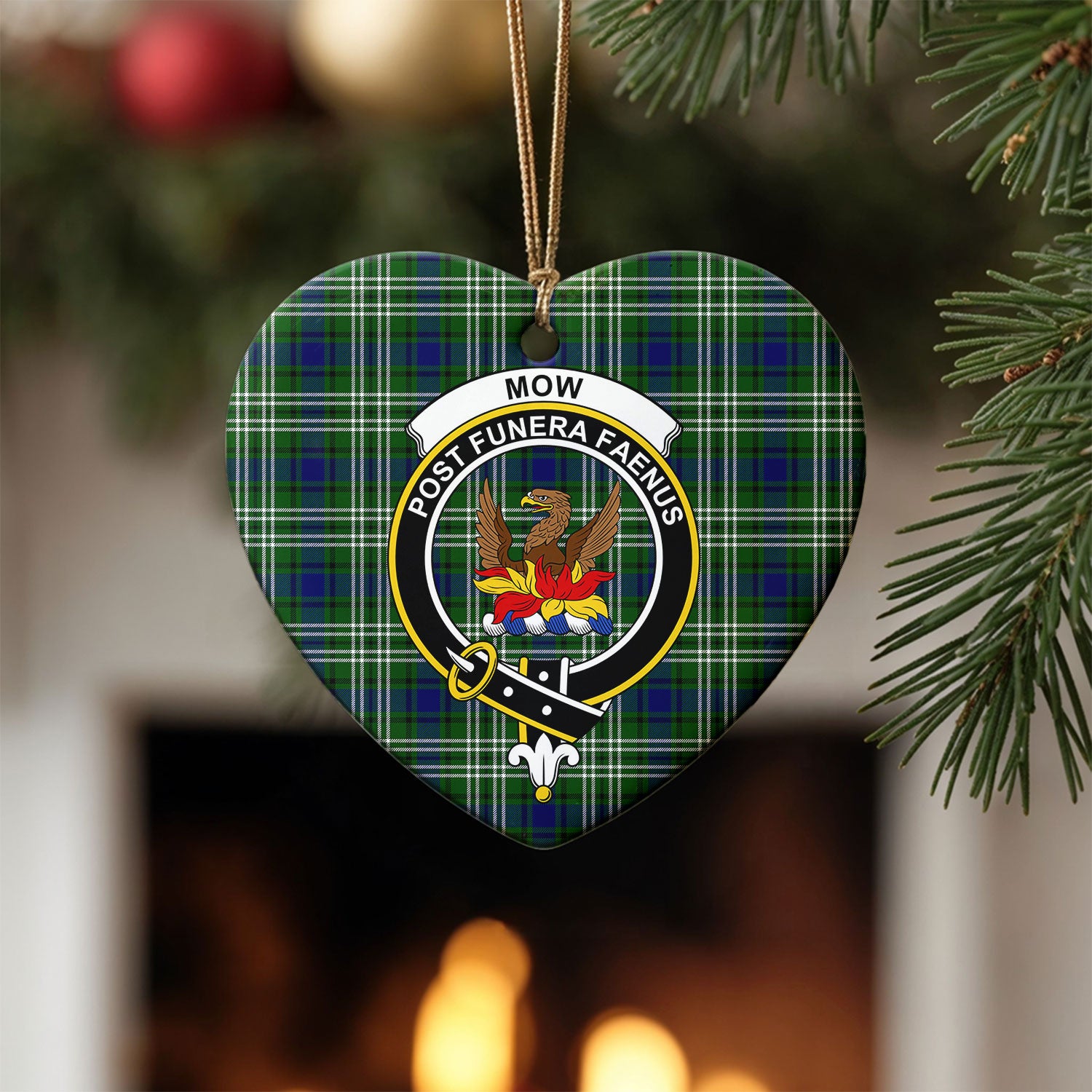 Mow Tartan Crest Christmas Ceramic Ornament