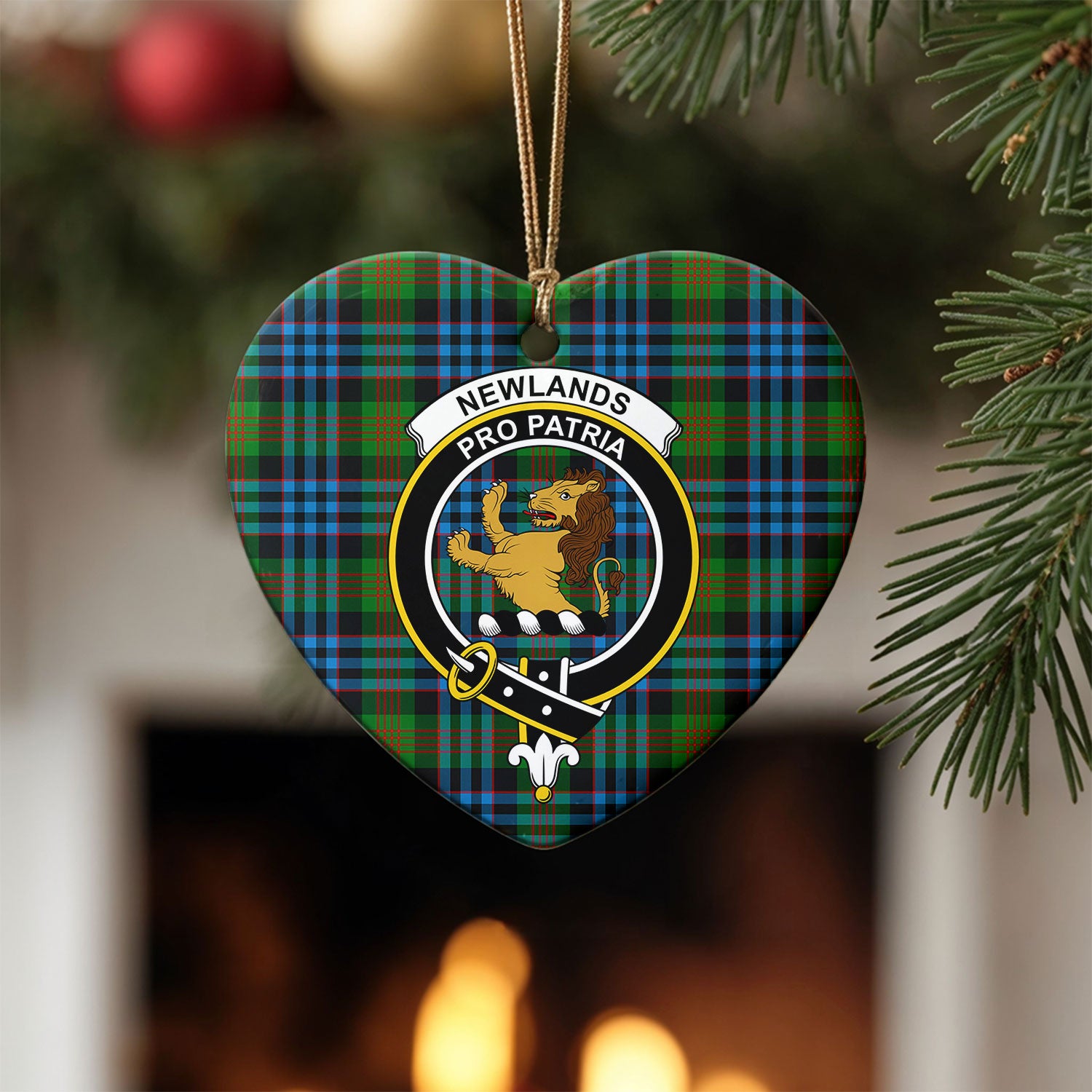 Newlands Tartan Crest Christmas Ceramic Ornament