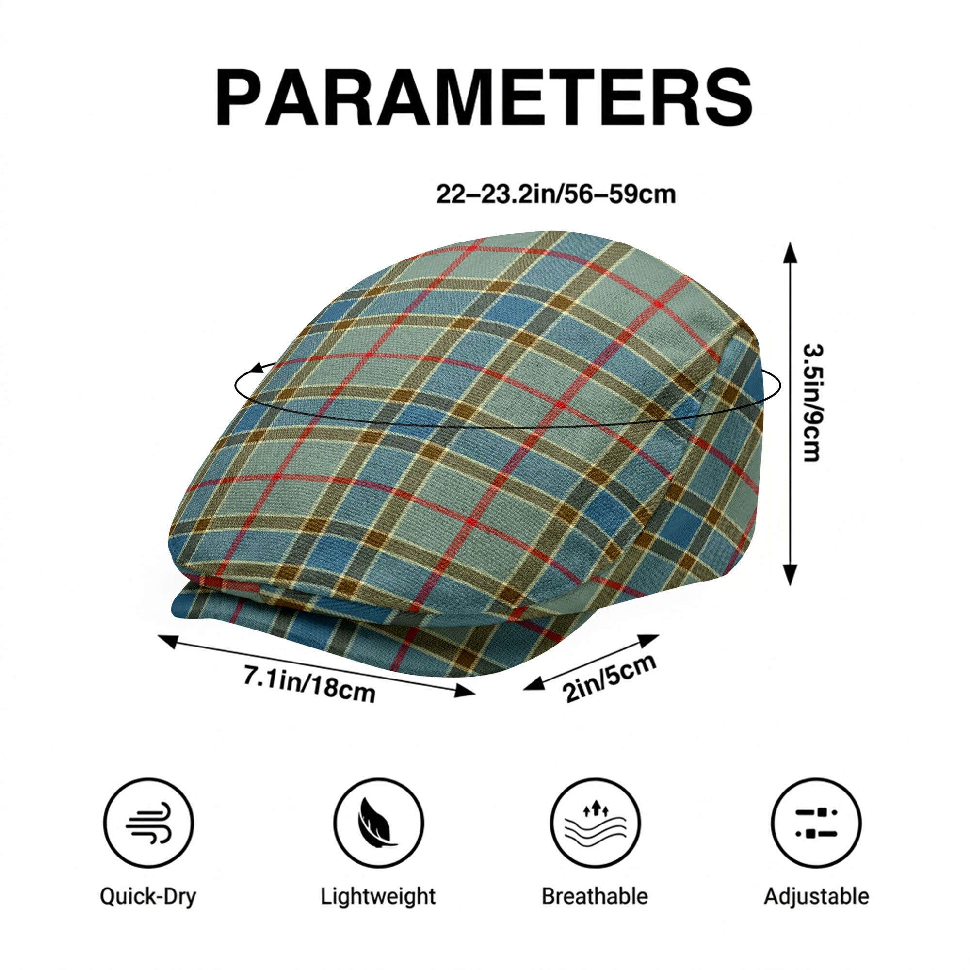 Balfour Blue Tartan Flat Caps