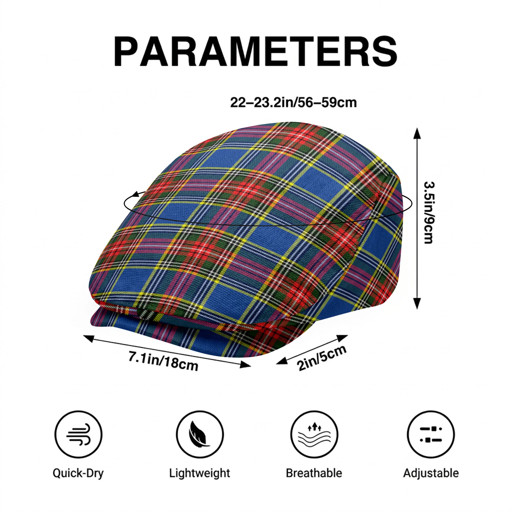 Bethune Modern Tartan Flat Caps