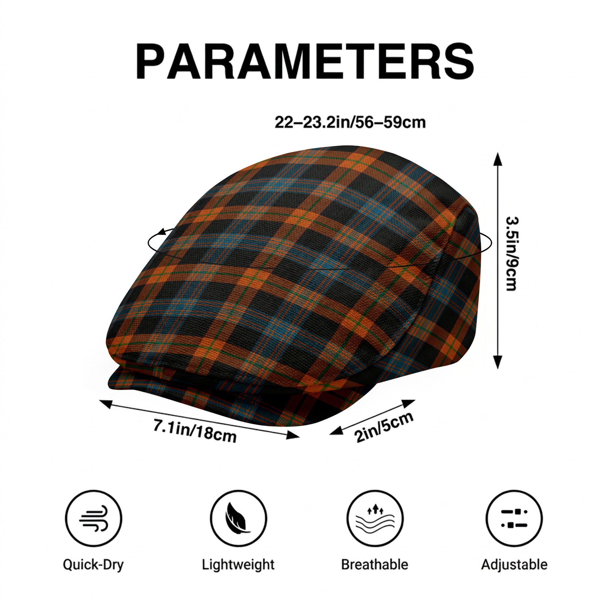 Brown Ancient Tartan Flat Caps