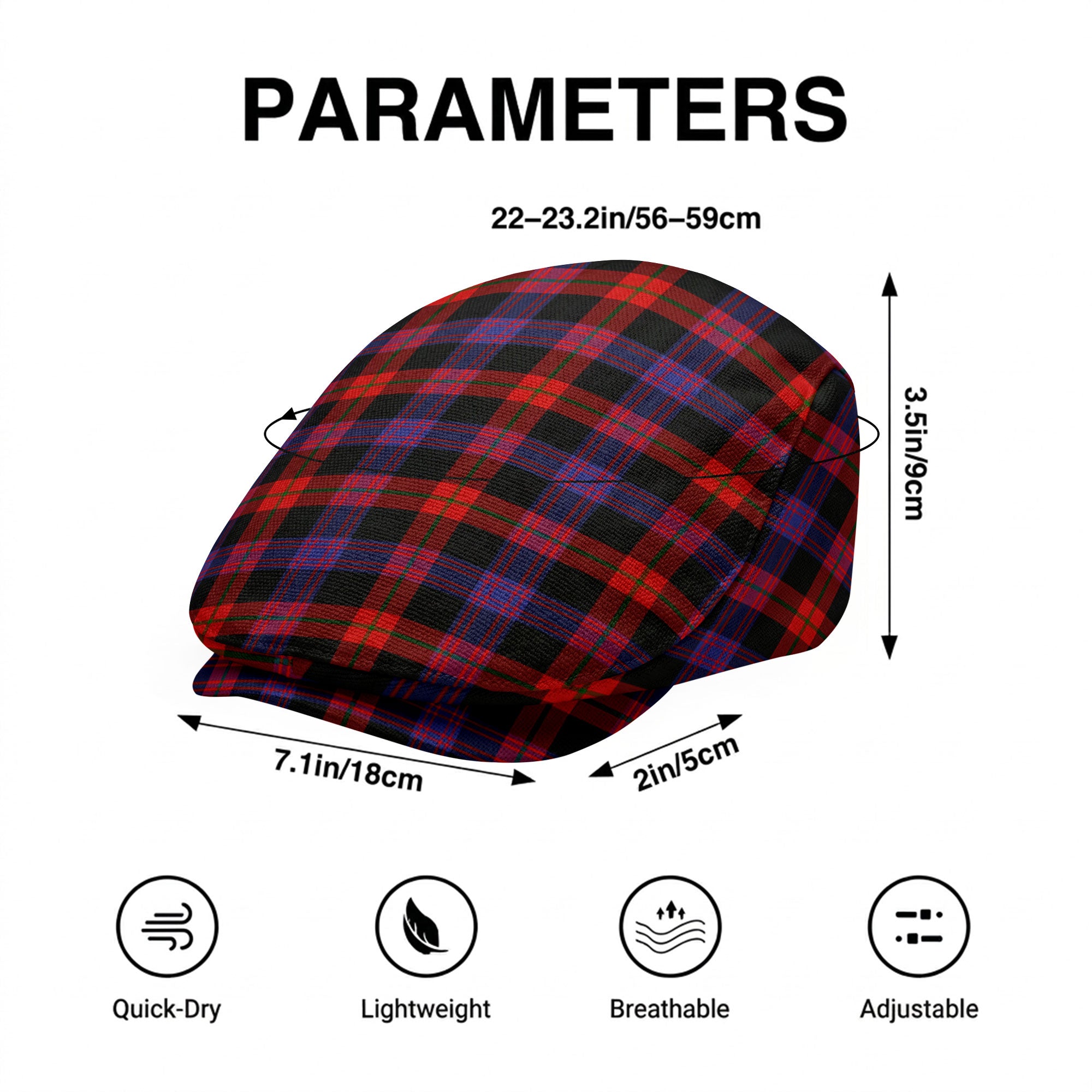 Brown Modern Tartan Flat Caps