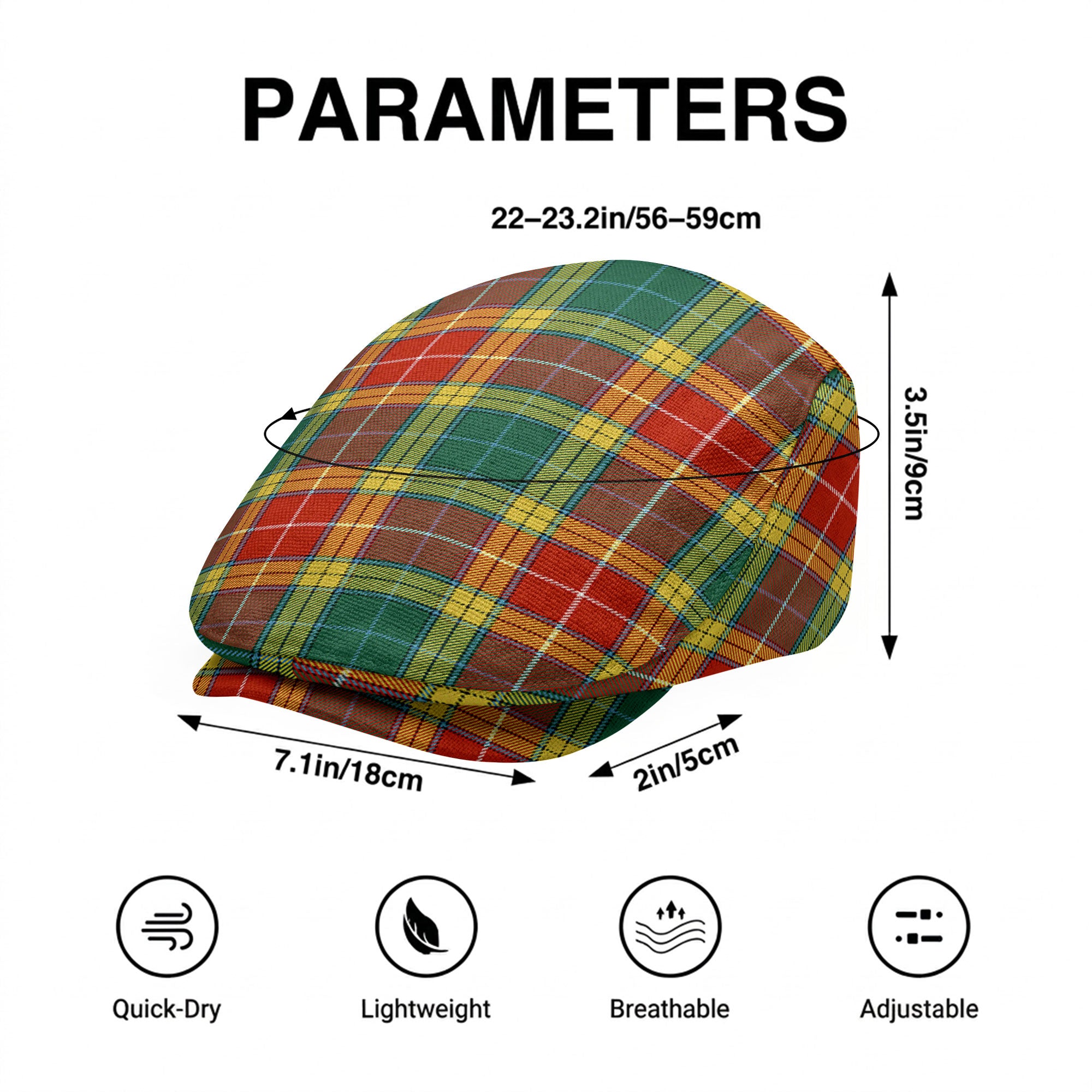 Buchanan Old Sett Tartan Flat Caps