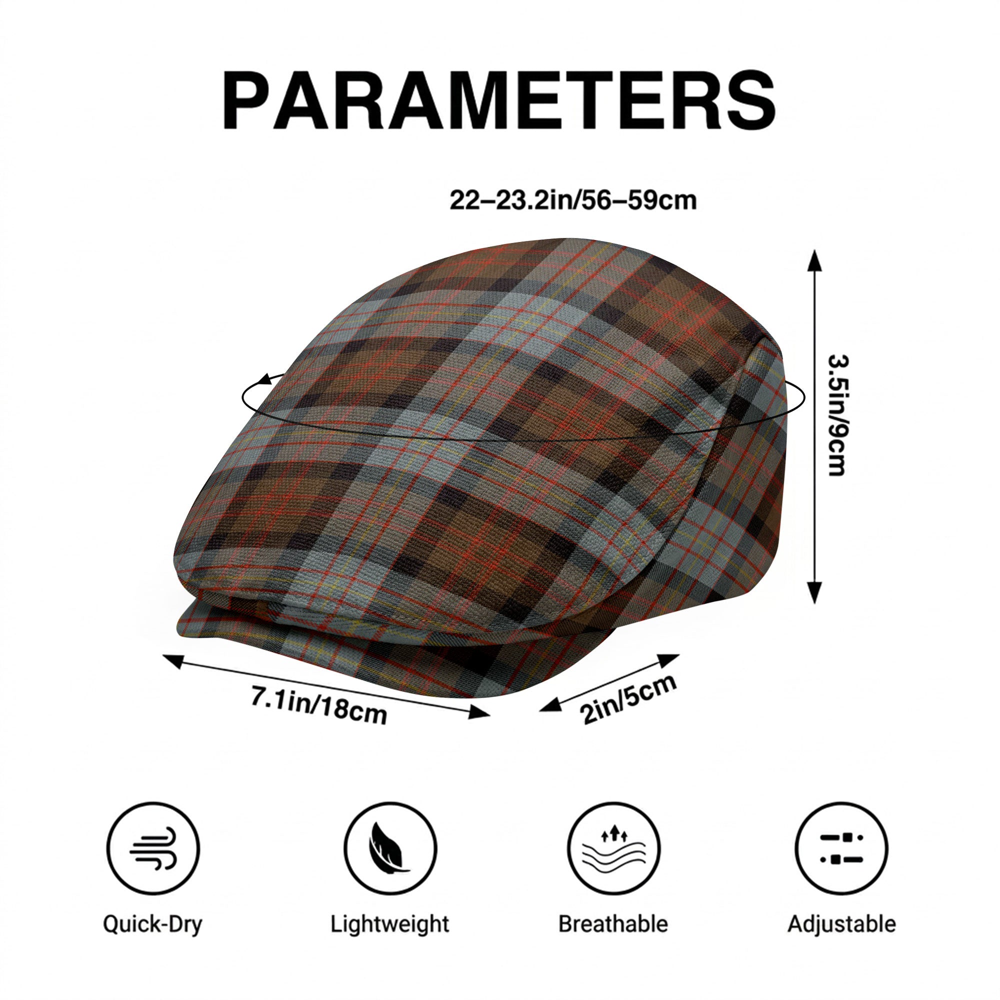 Cameron of Erracht Weathered Tartan Flat Caps