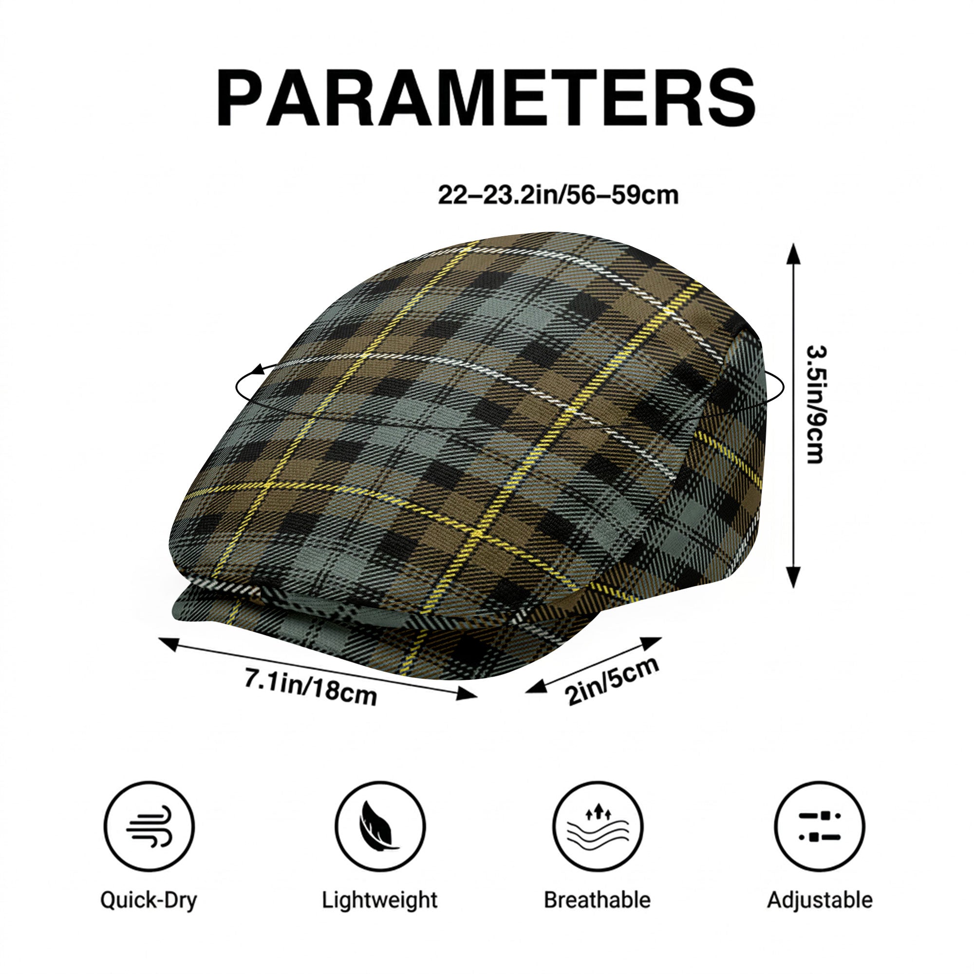 Campbell Argyll Weathered Tartan Flat Caps