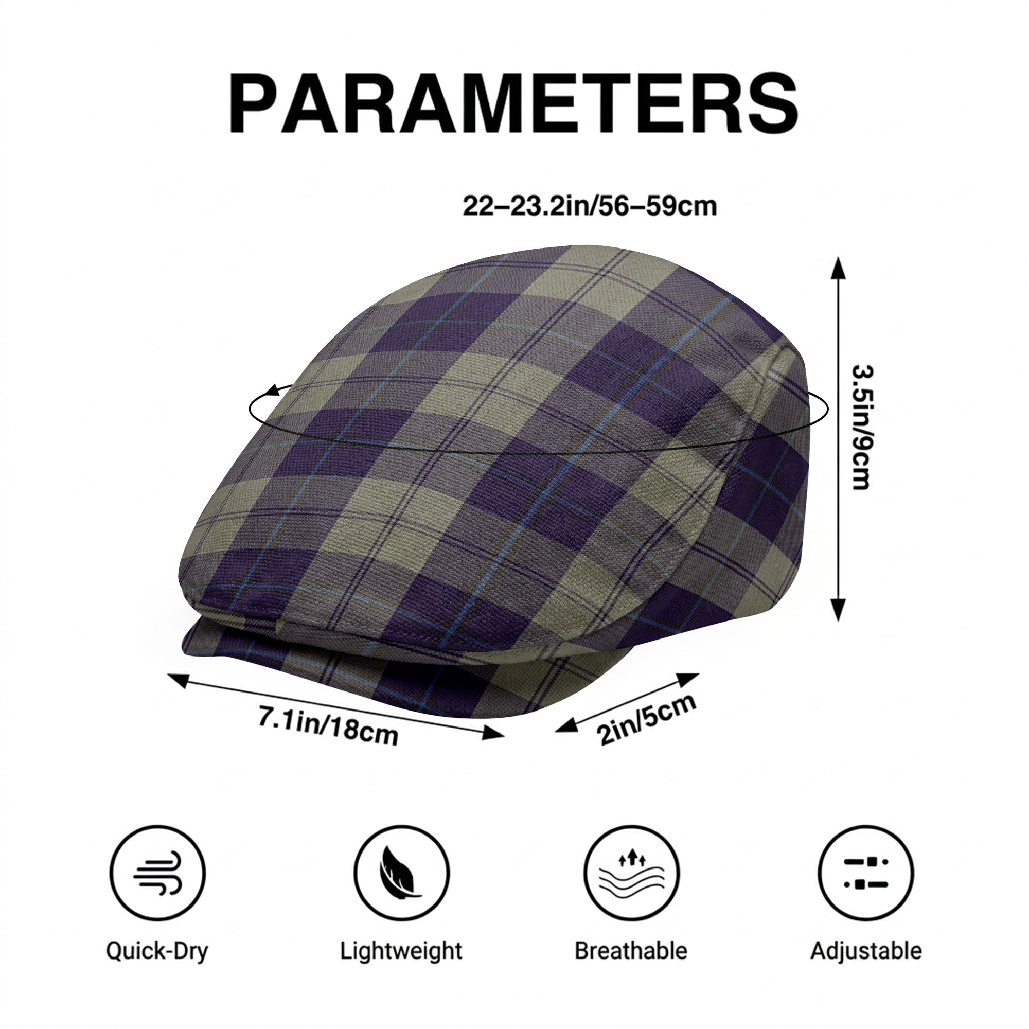 Cunningham Dress Blue Dancers Tartan Flat Caps
