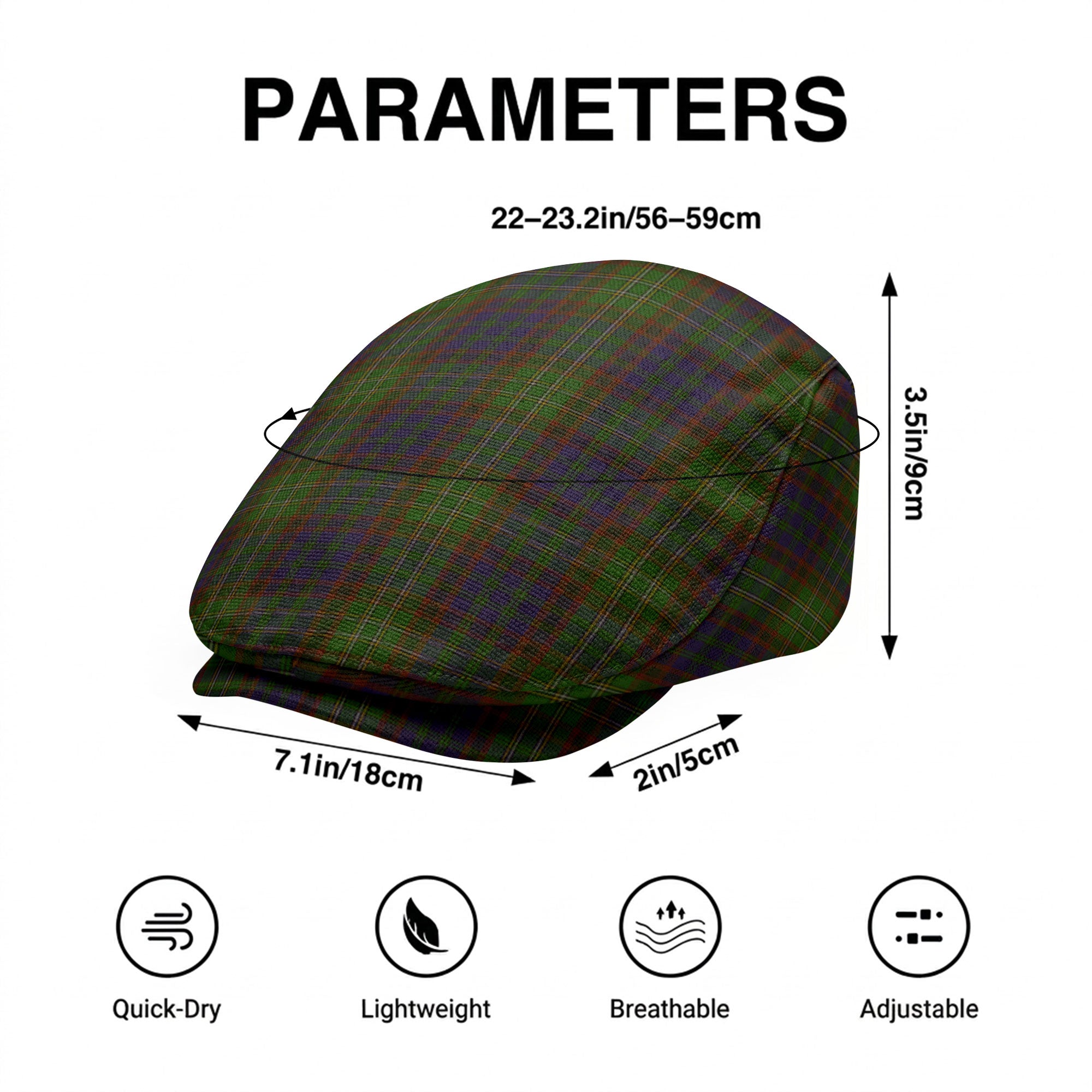 Cunningham Hunting Modern Tartan Flat Caps