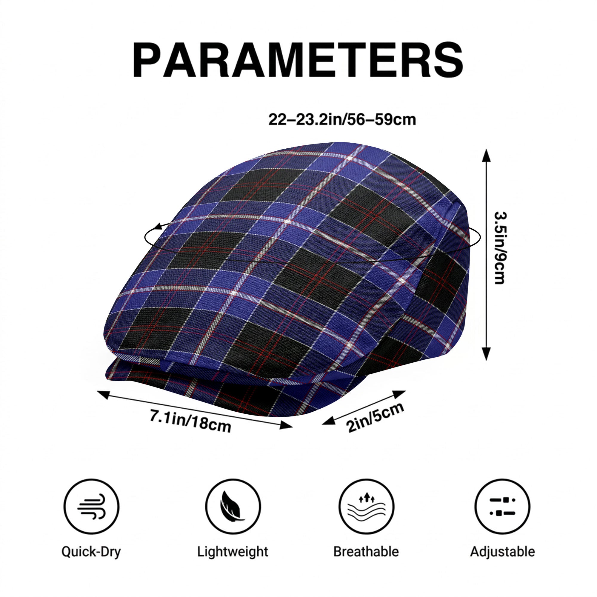 Dunlop Modern Tartan Flat Caps