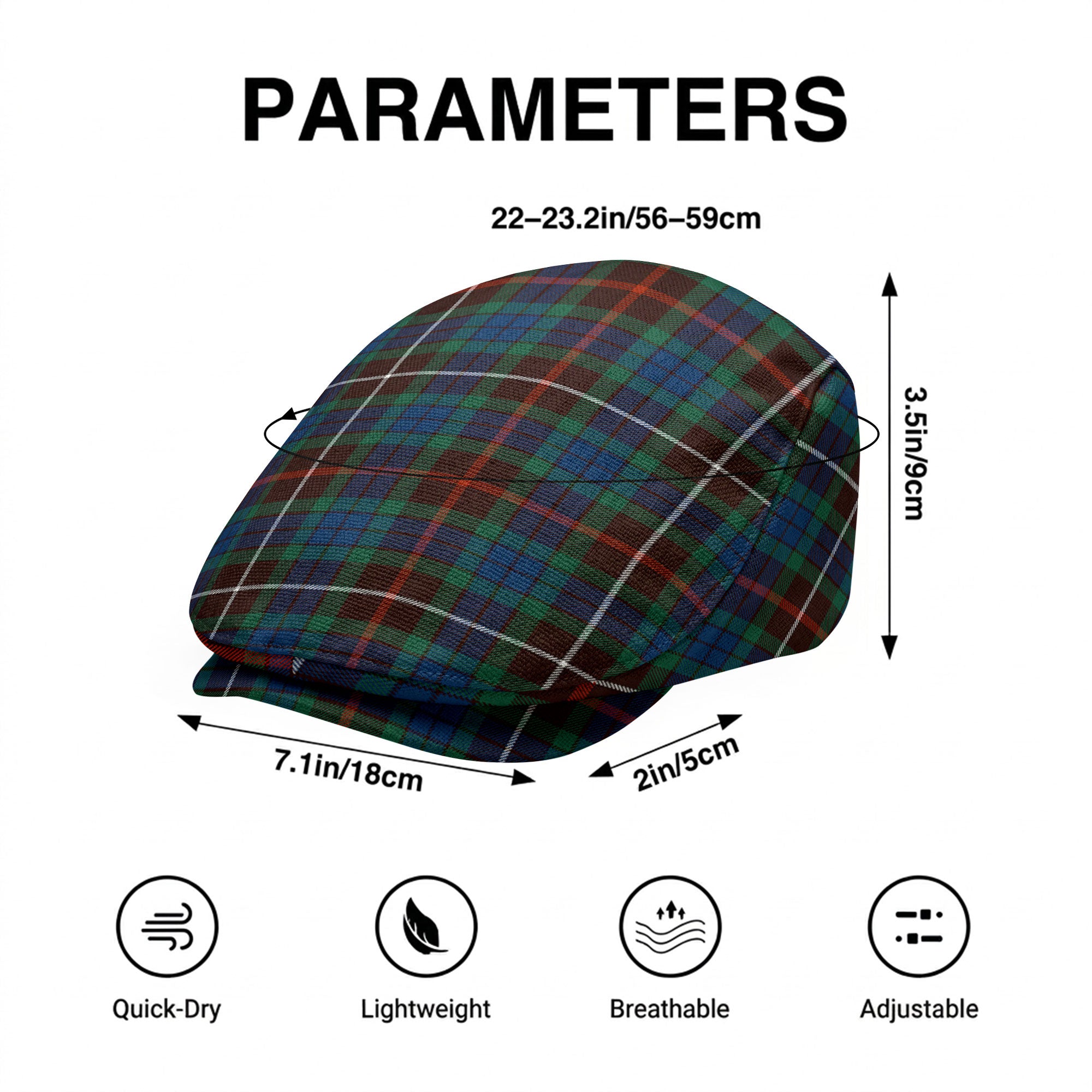 Fraser (of Lovat) Hunting Ancient Tartan Flat Caps