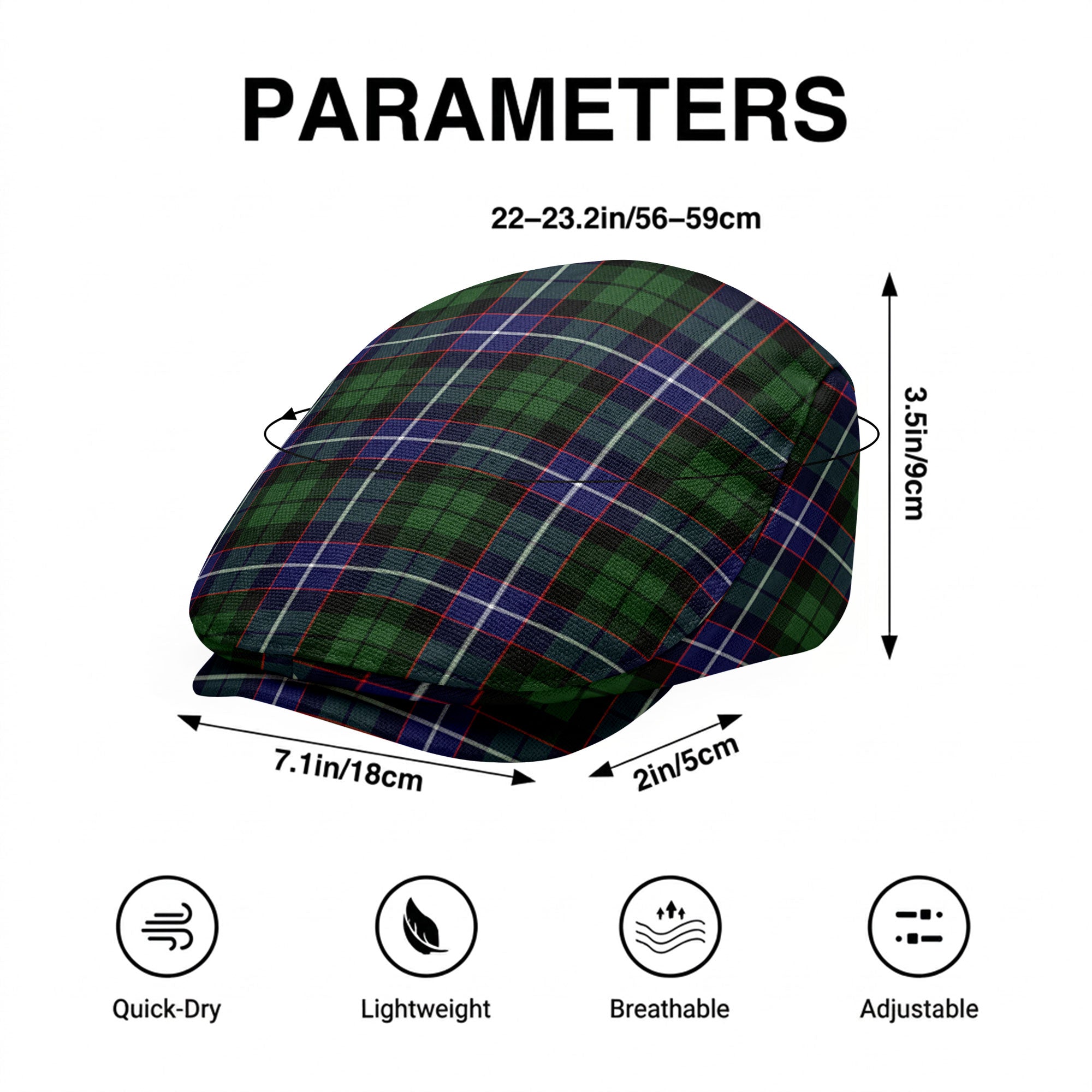 Galbraith Modern Tartan Flat Caps