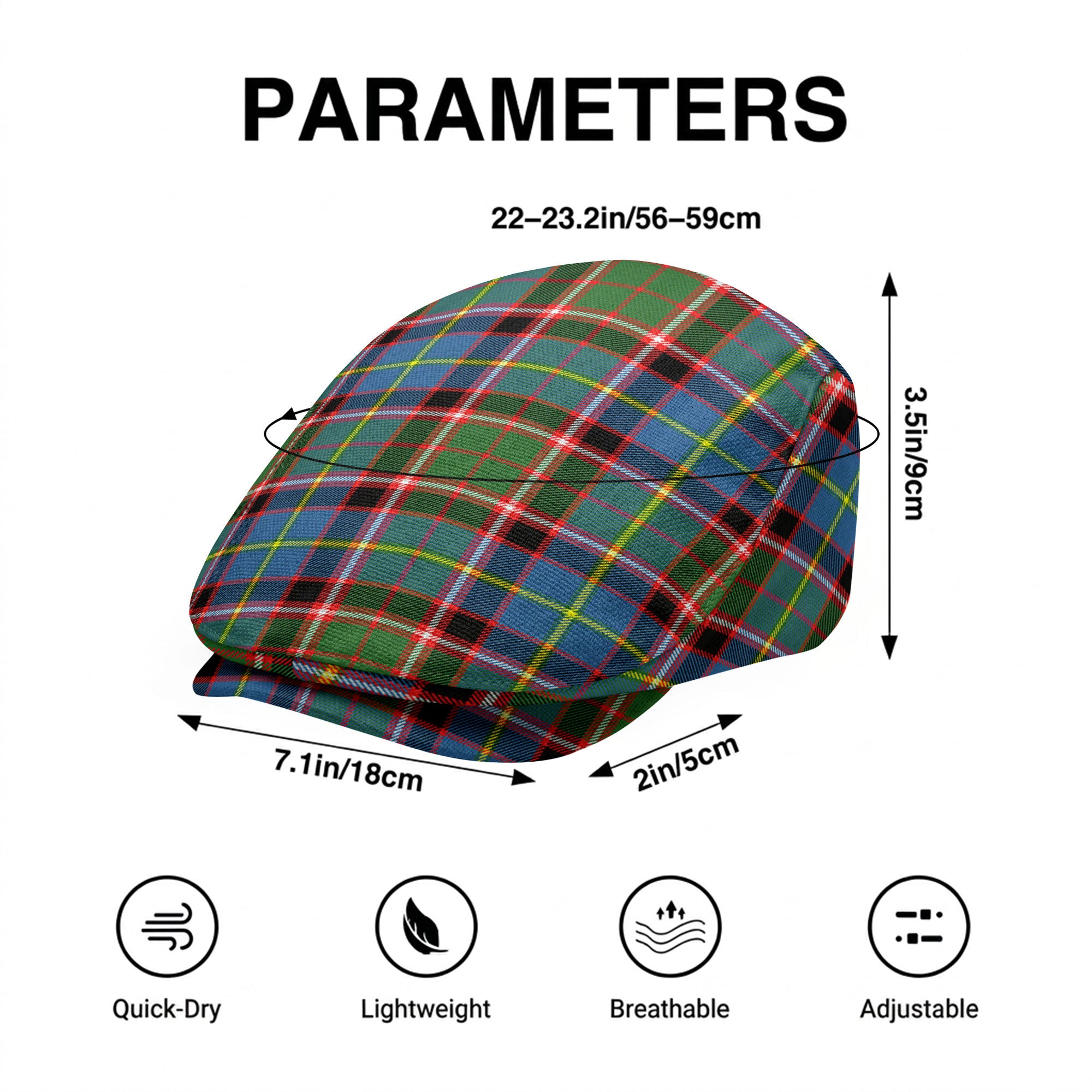 Glass Tartan Flat Caps