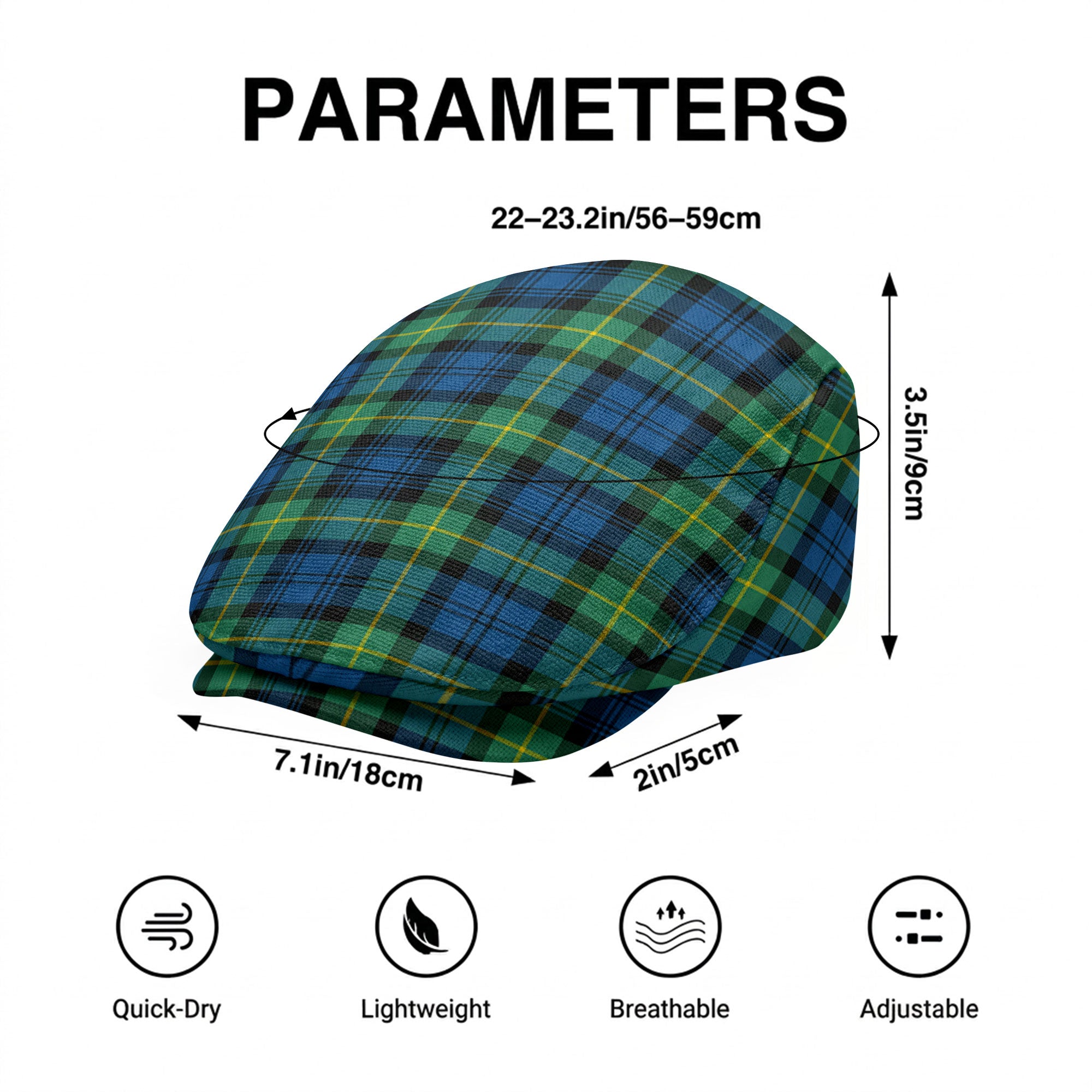 Gordon Ancient Tartan Flat Caps