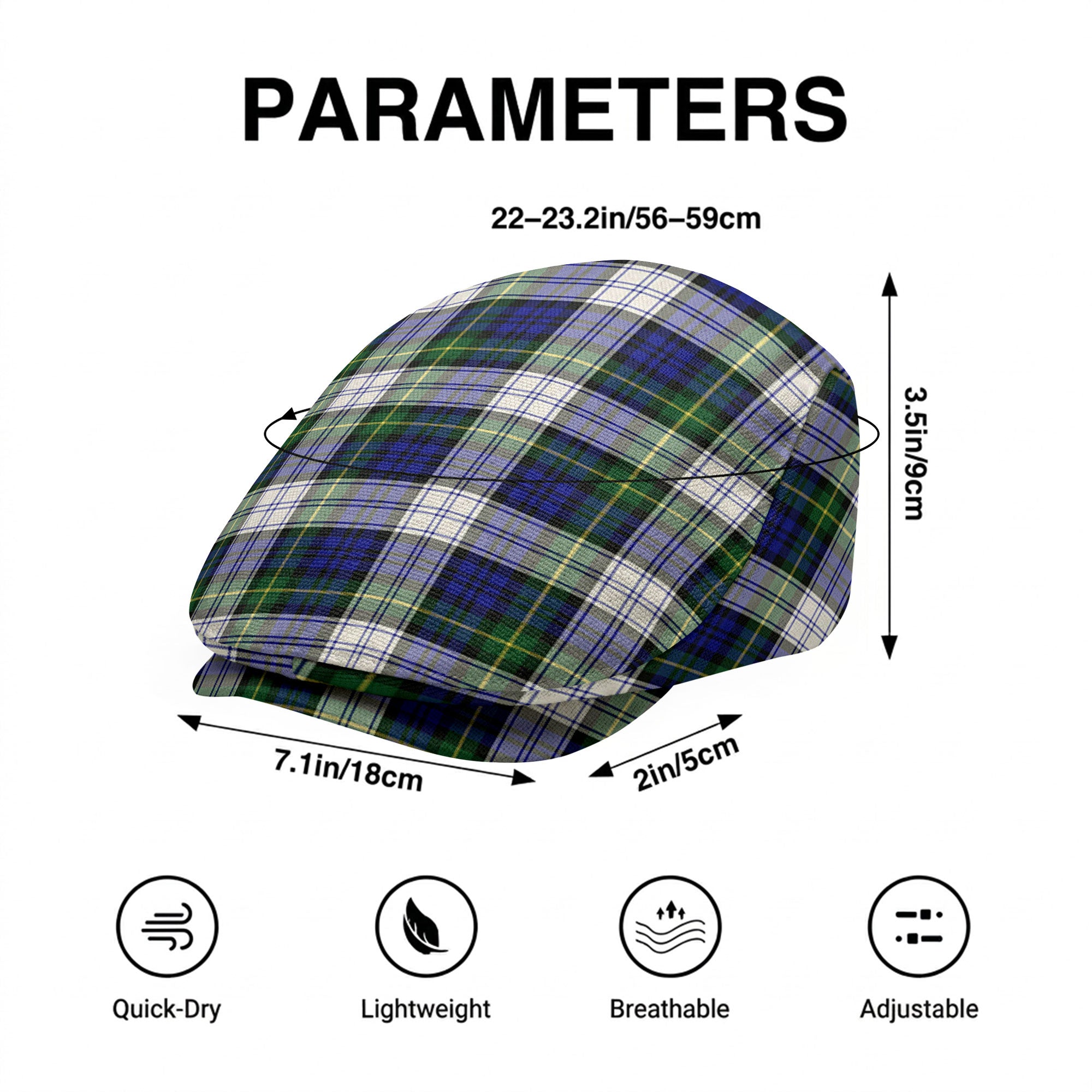 Gordon Dress Modern Tartan Flat Caps