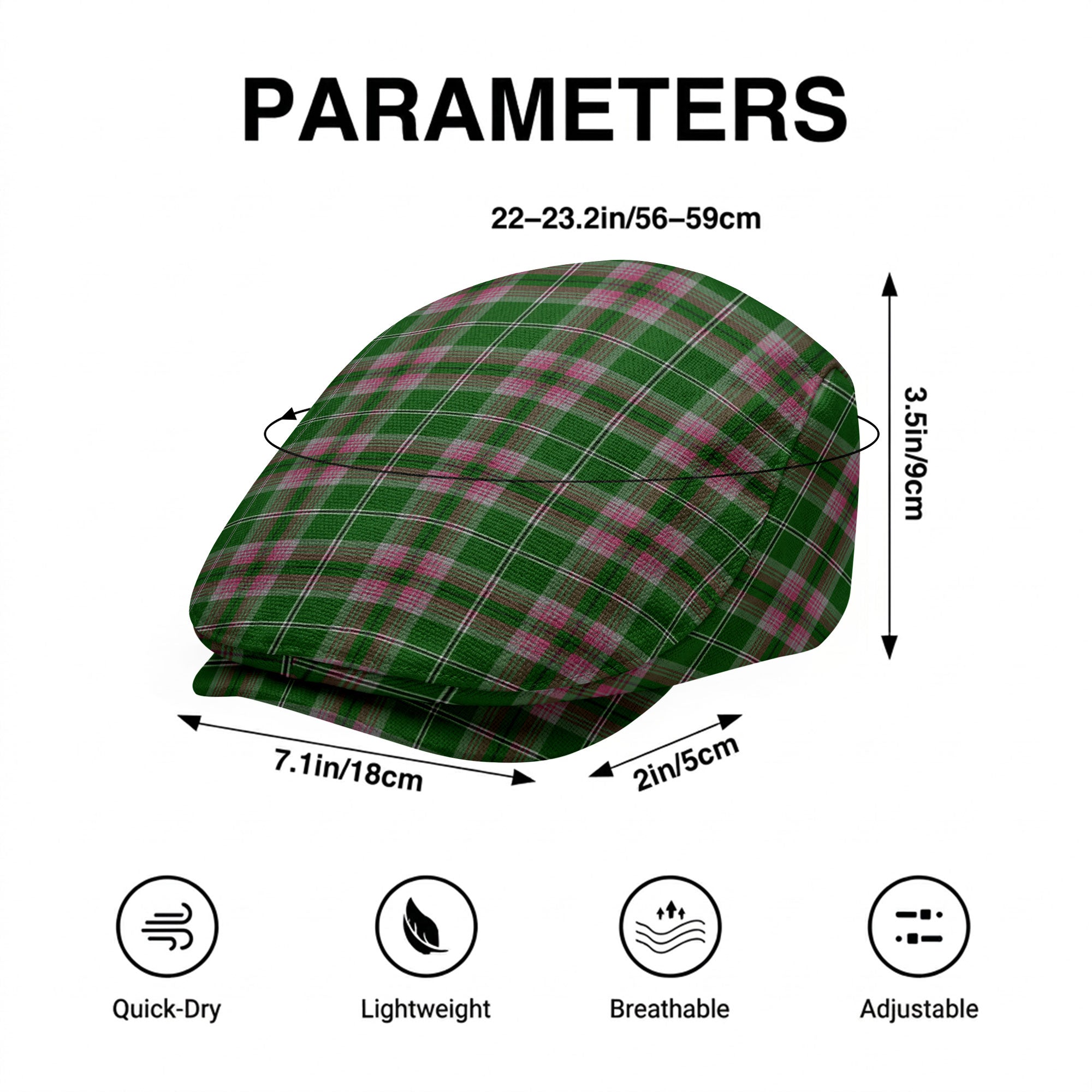 Gray Hunting Tartan Flat Caps