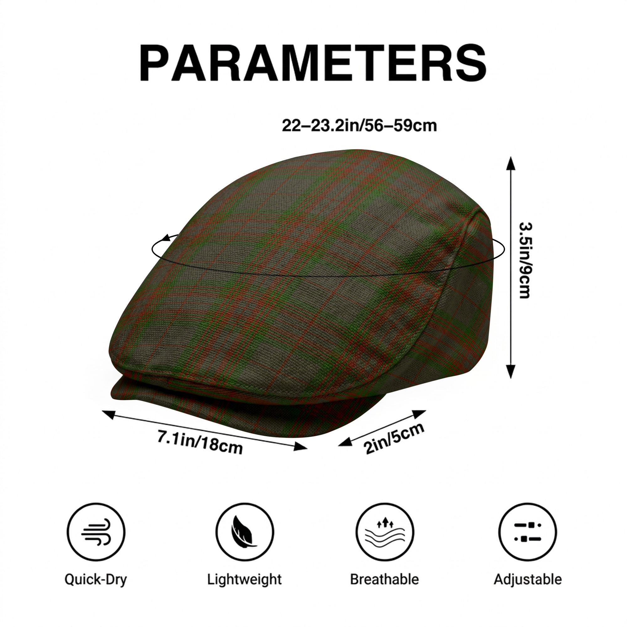 Gray Tartan Flat Caps