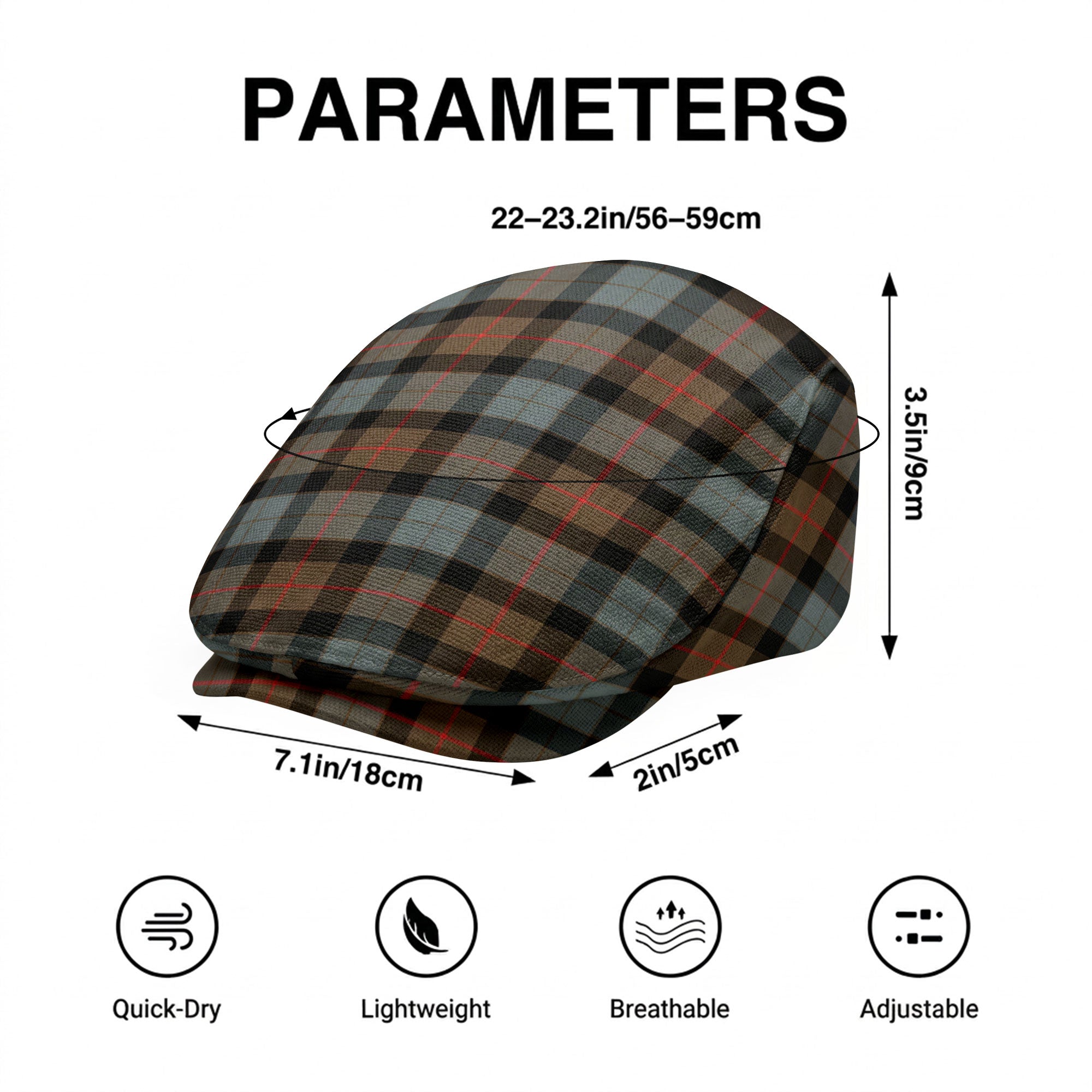 Gunn Weathered Tartan Flat Caps