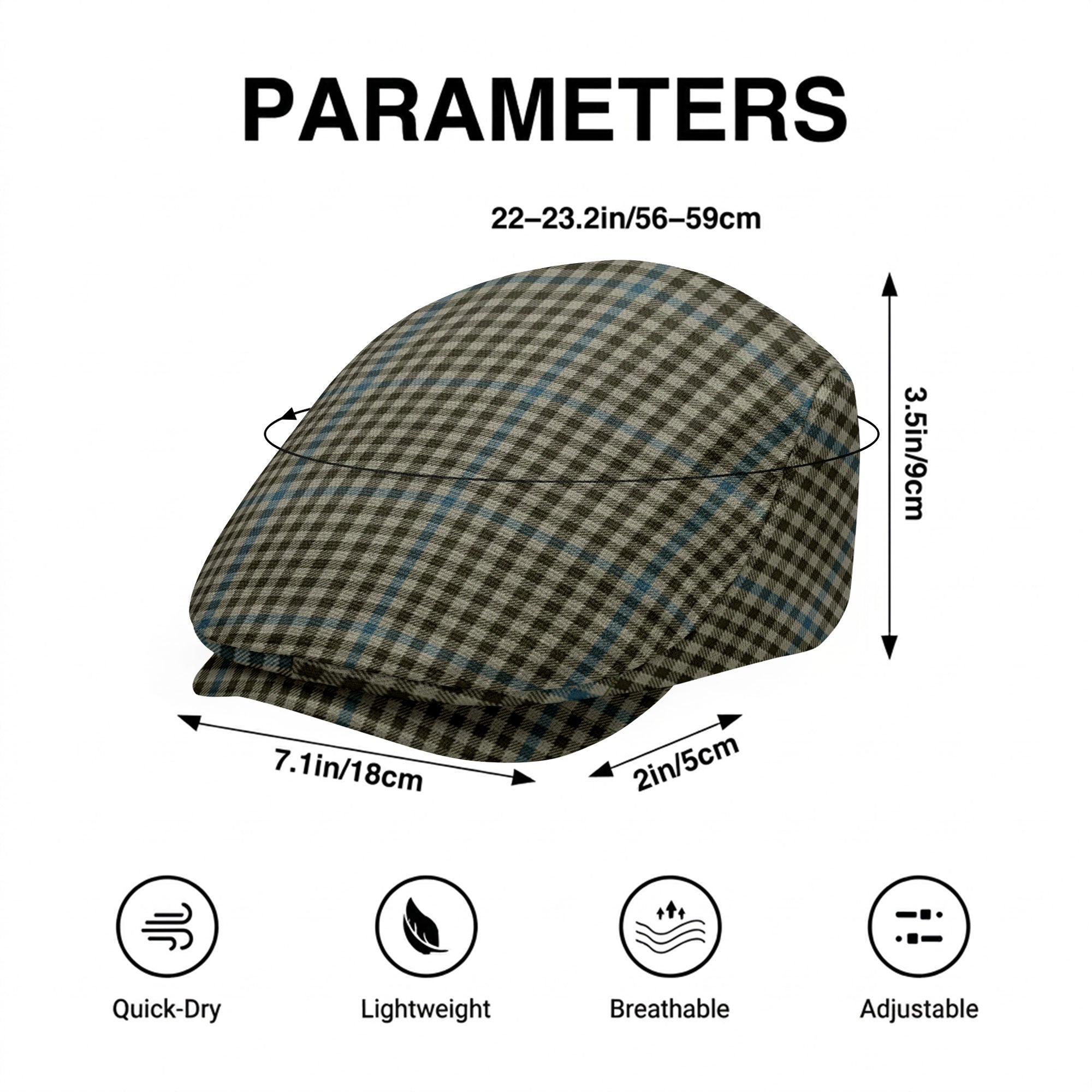 Haig Check Tartan Flat Caps