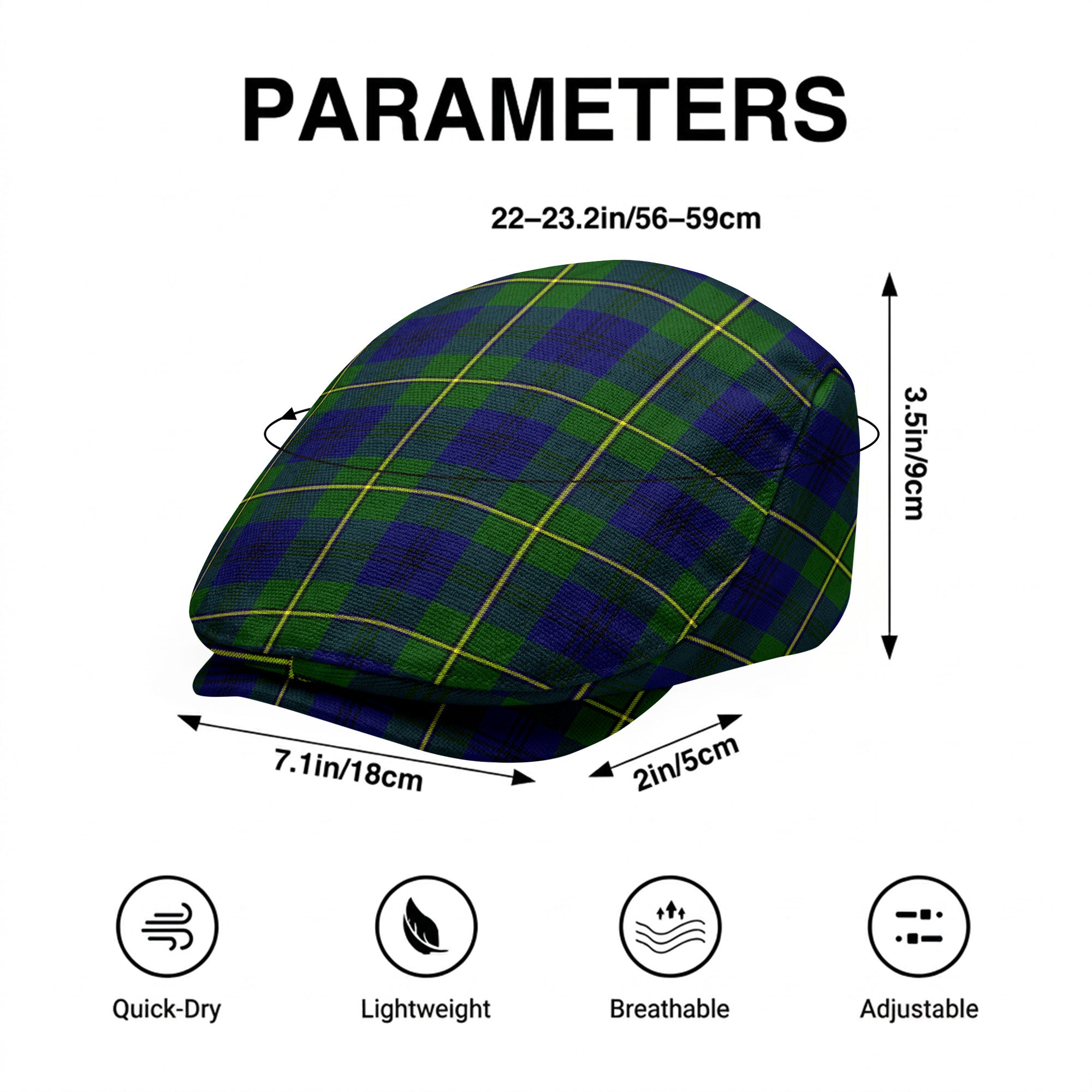 Johnstone Modern Tartan Flat Caps
