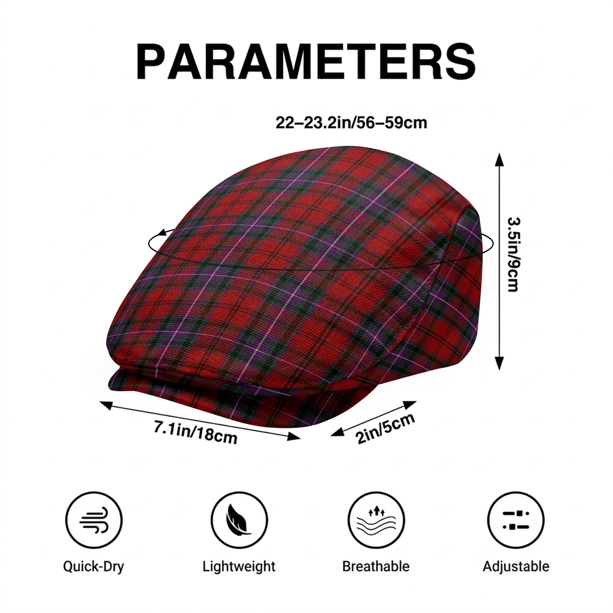 Kelly of Sleat Red Tartan Flat Caps