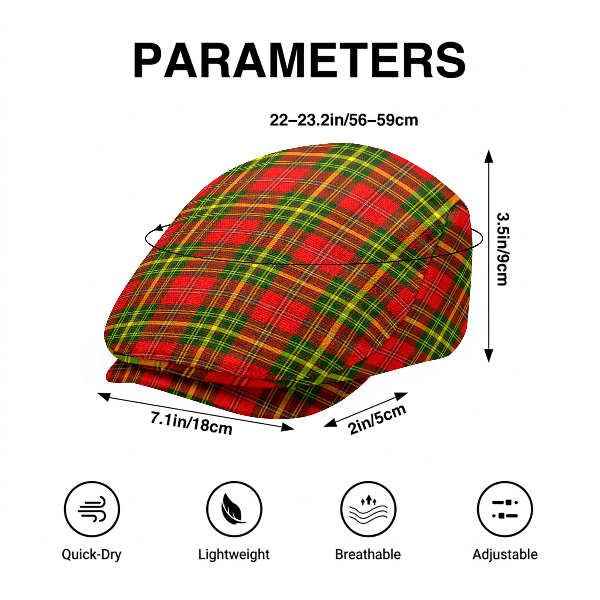 Leask Tartan Flat Caps
