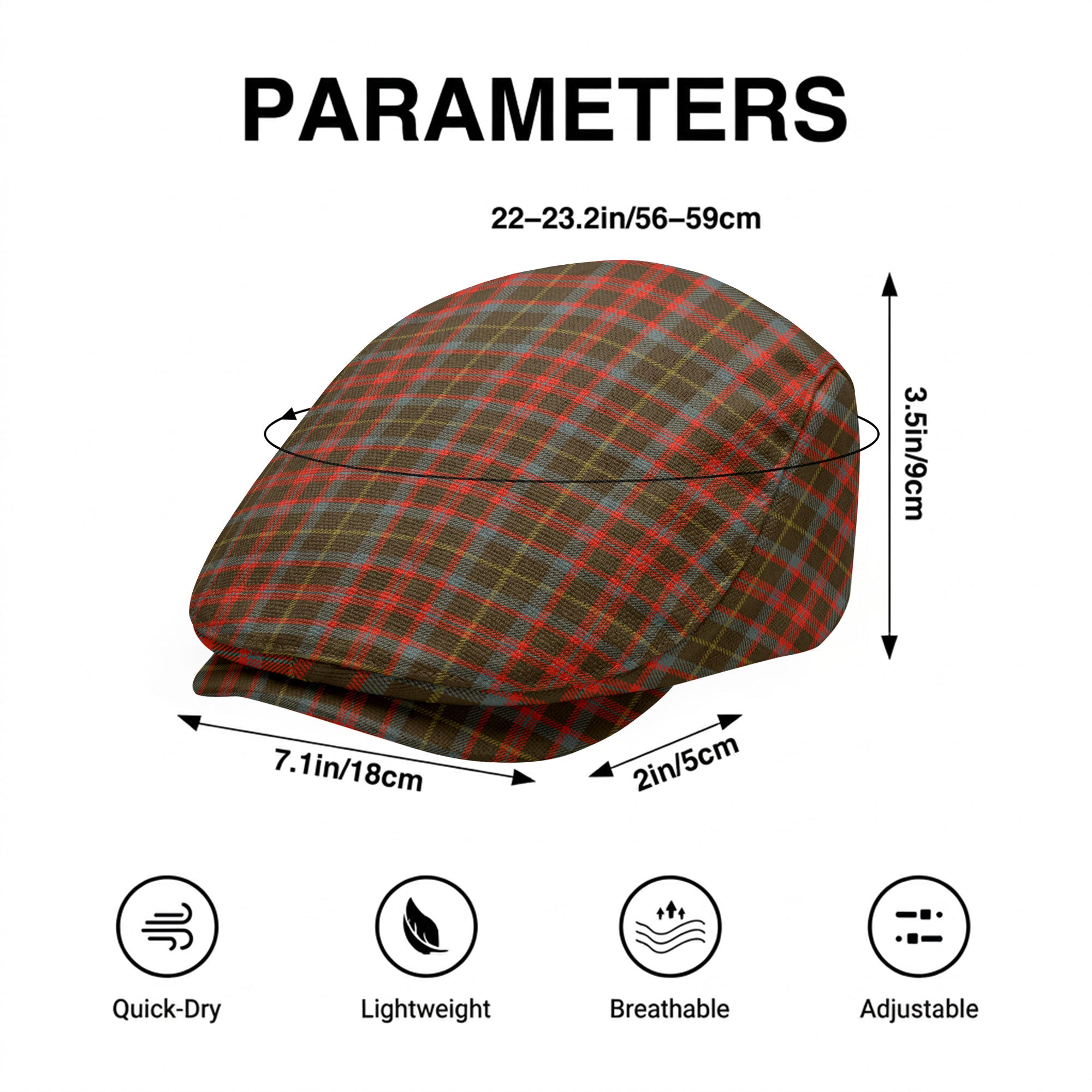 MacIntosh Hunting Weathered Tartan Flat Caps