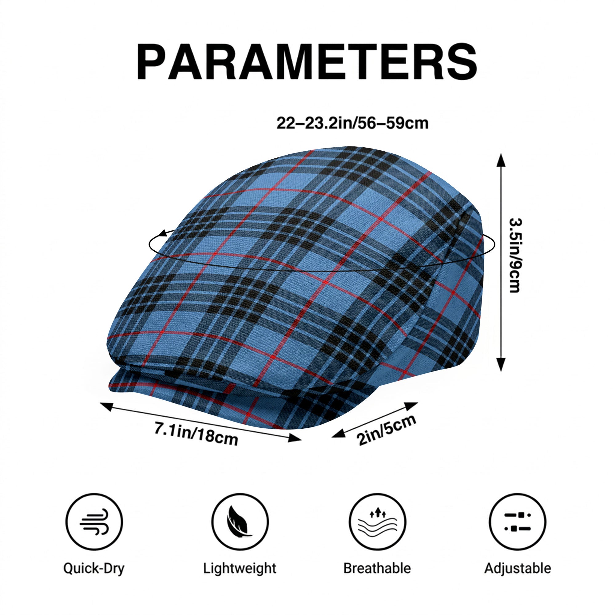 MacKay Blue Tartan Flat Caps