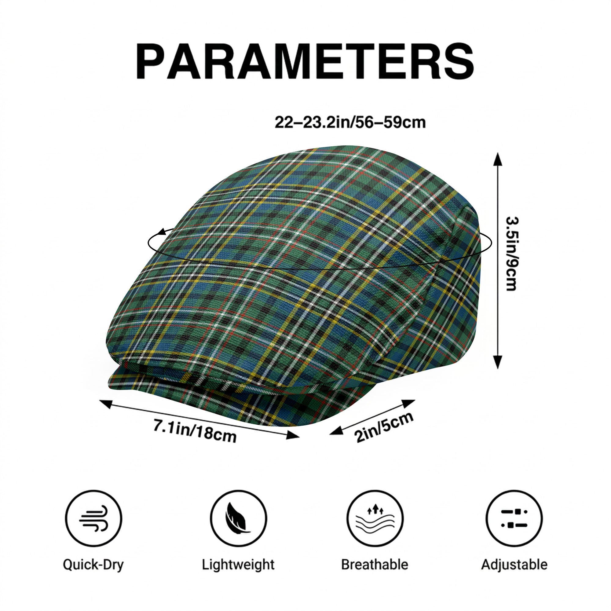 Scott Green Ancient Tartan Flat Caps