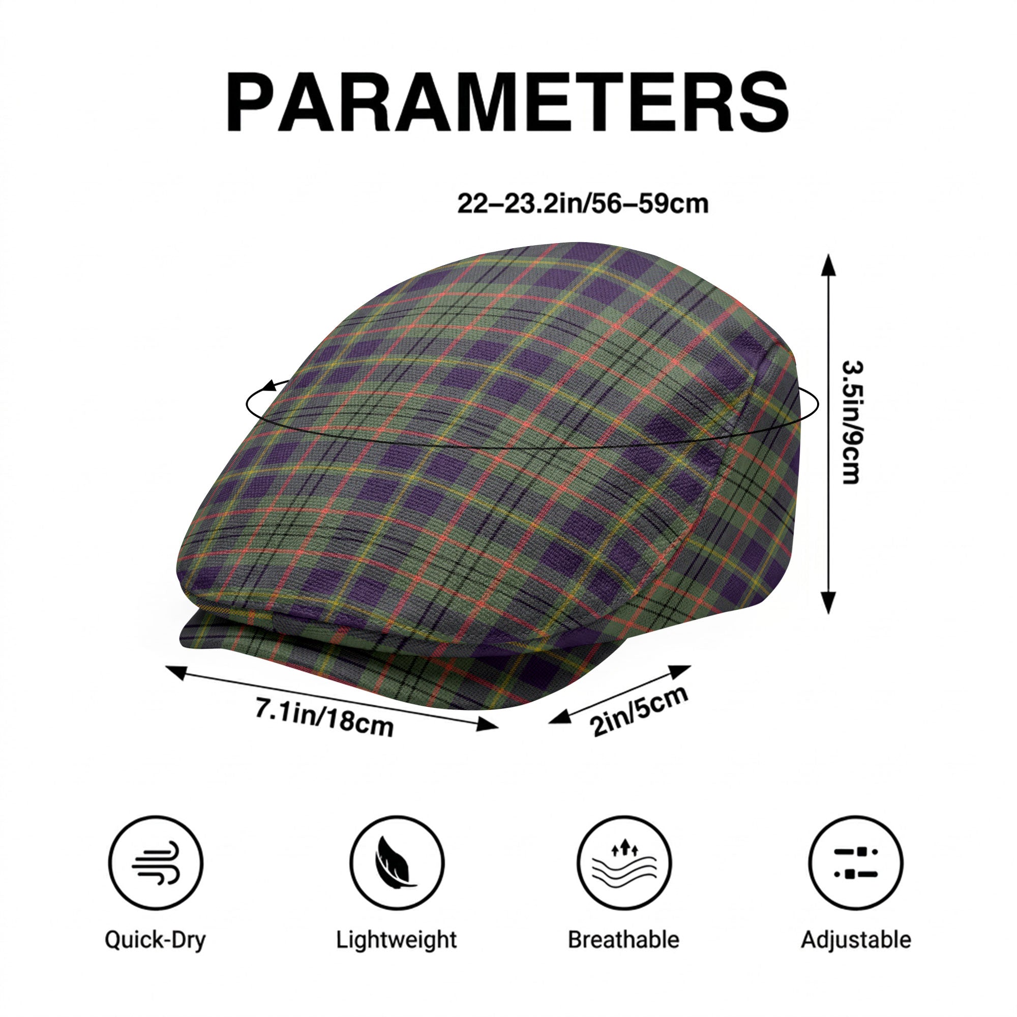Taylor Weathered Tartan Flat Caps
