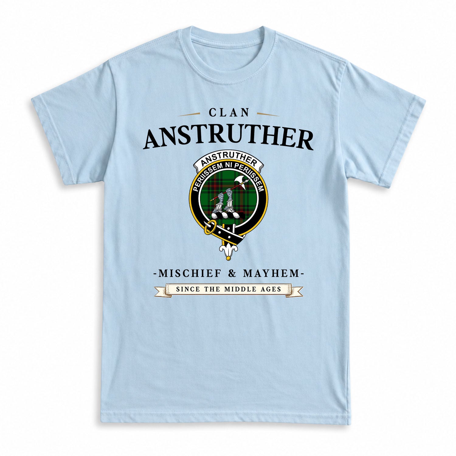 Anstruther Tartan Crest Mischief and Mayhem T-shirt