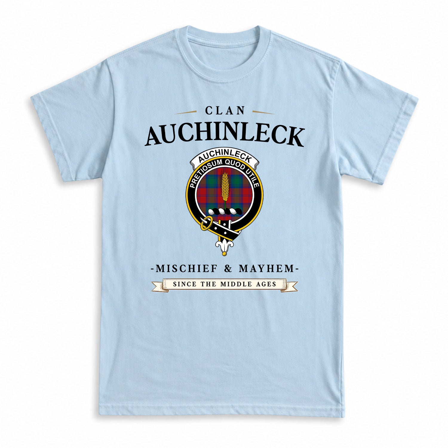 Auchinleck Tartan Crest Mischief and Mayhem T-shirt