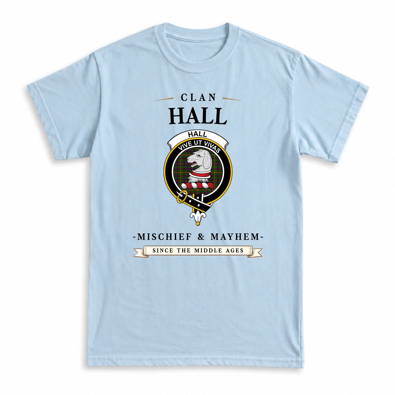Hall Tartan Crest Mischief and Mayhem T-shirt