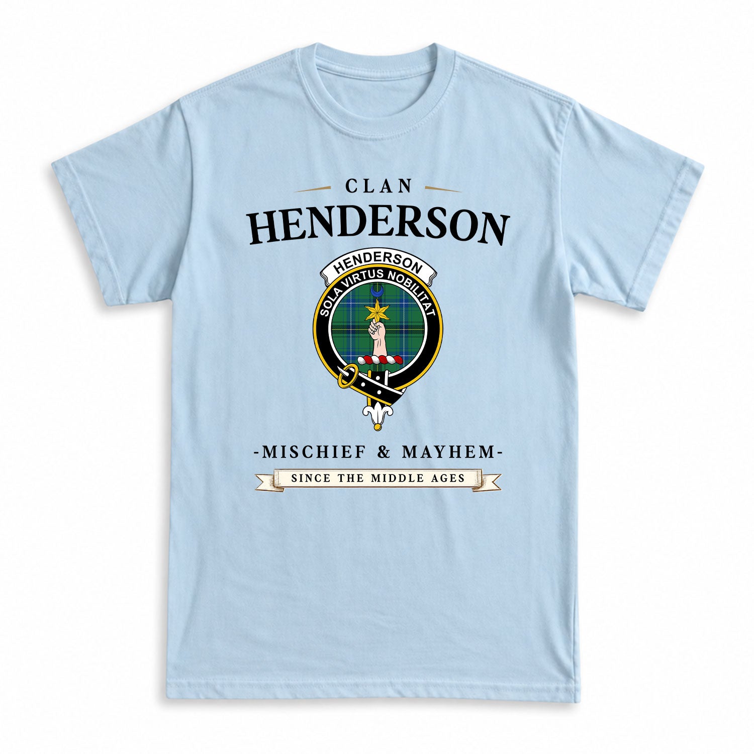 Henderson Ancient Tartan Crest Mischief and Mayhem T-shirt