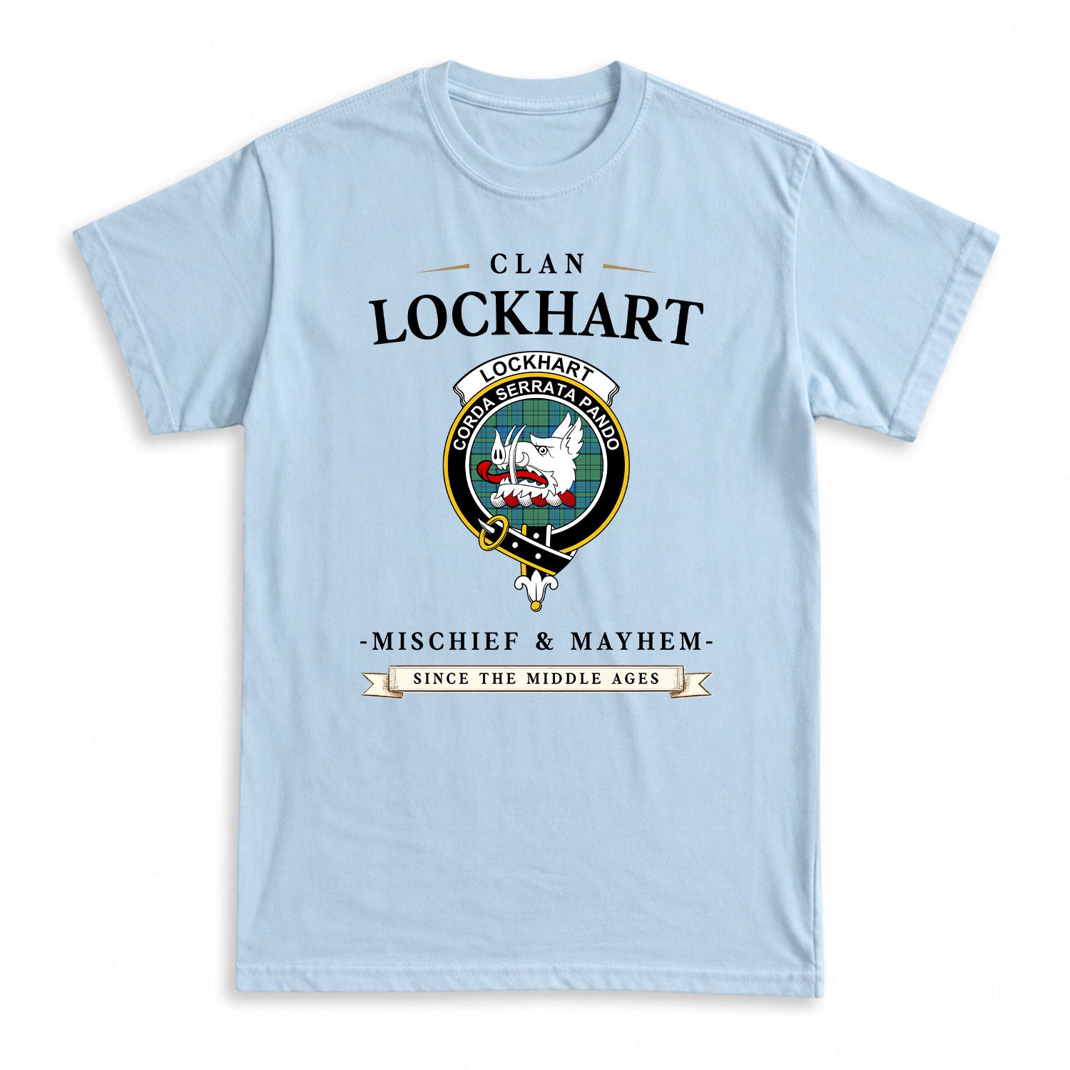 Lockhart Tartan Crest Mischief and Mayhem T-shirt