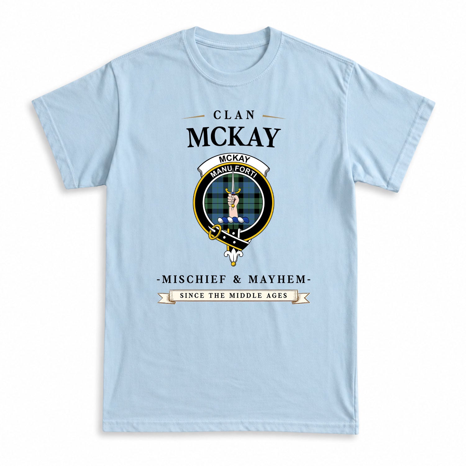 McKay Ancient Tartan Crest Mischief and Mayhem T-shirt