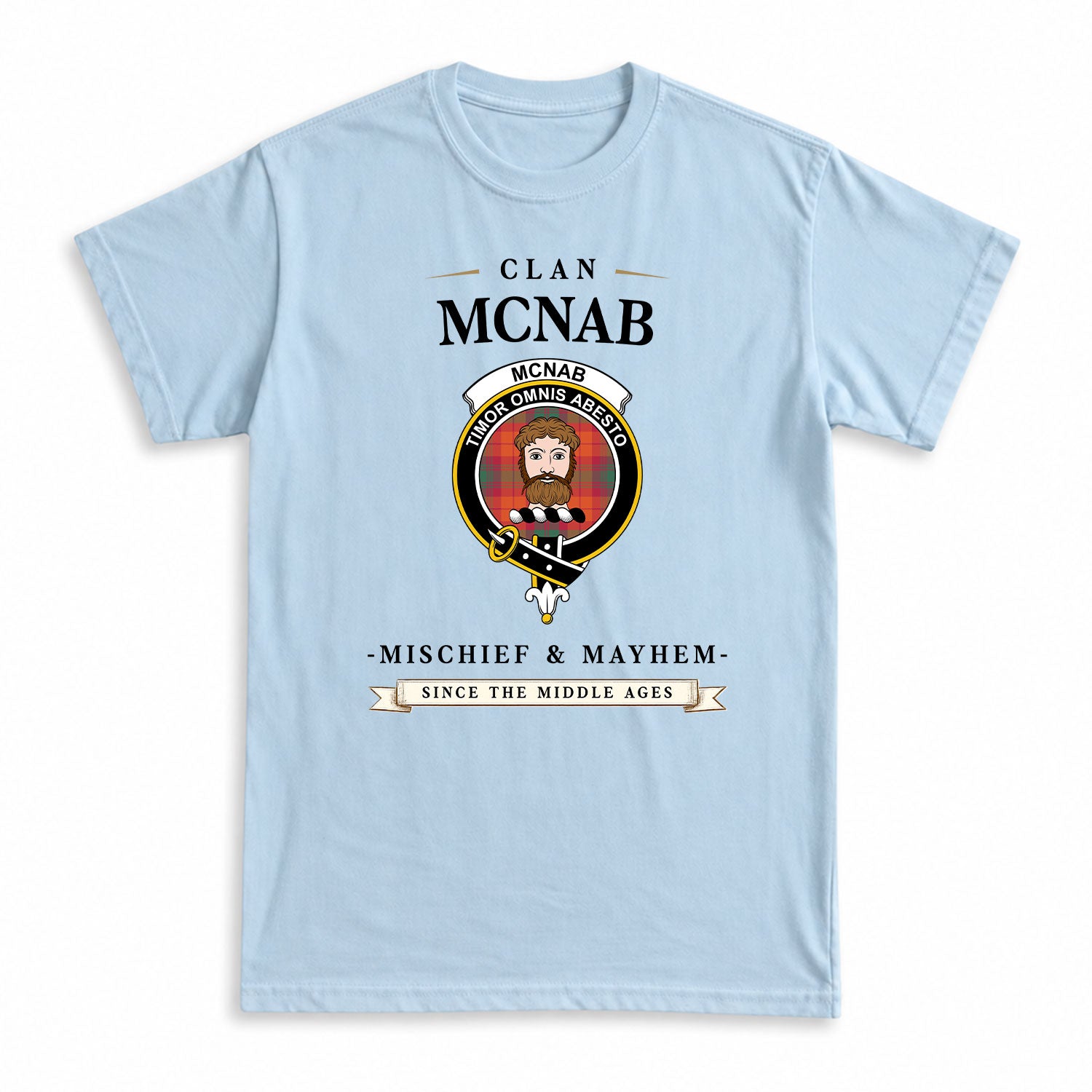 McNab Ancient Tartan Crest Mischief and Mayhem T-shirt