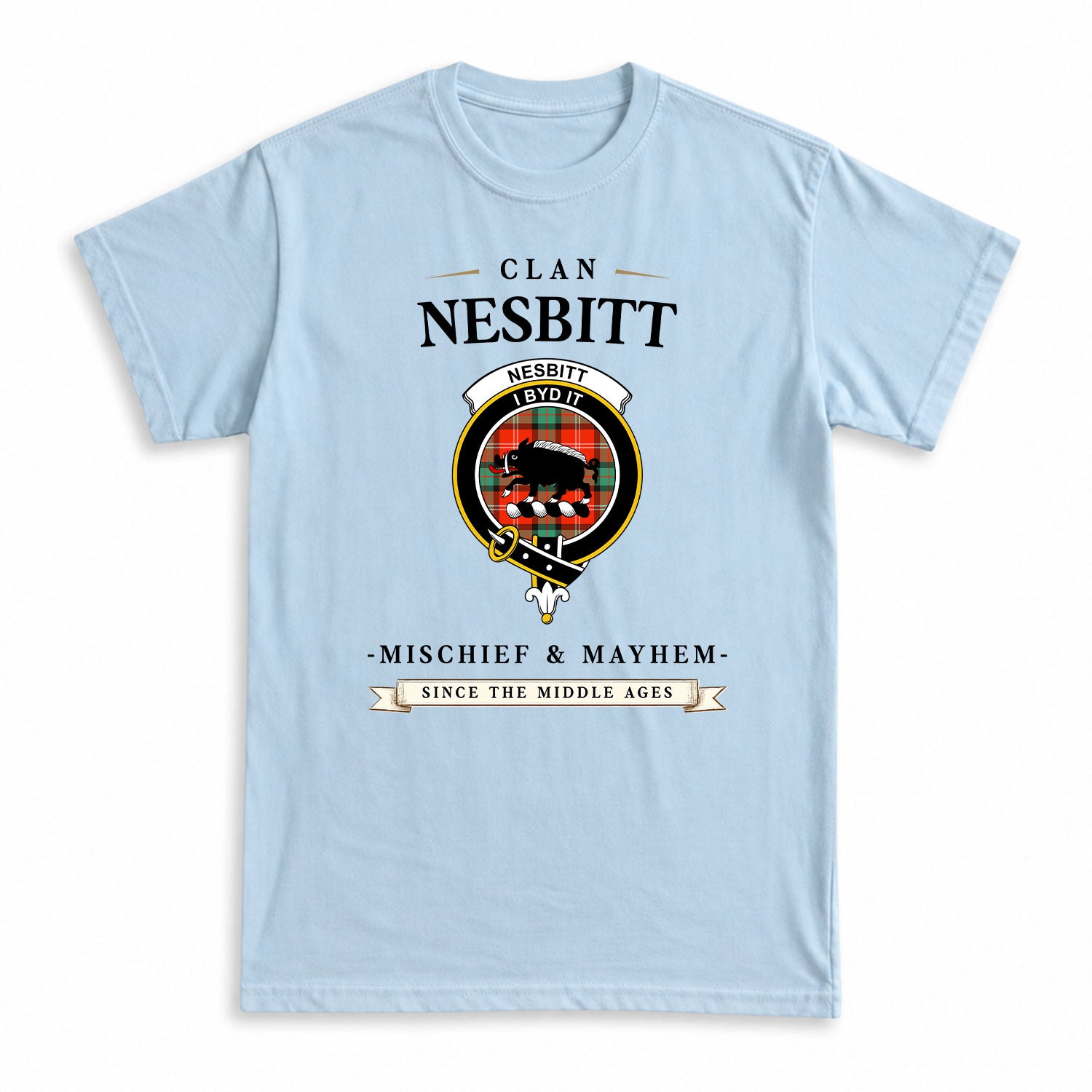 Nesbitt Ancient Tartan Crest Mischief and Mayhem T-shirt