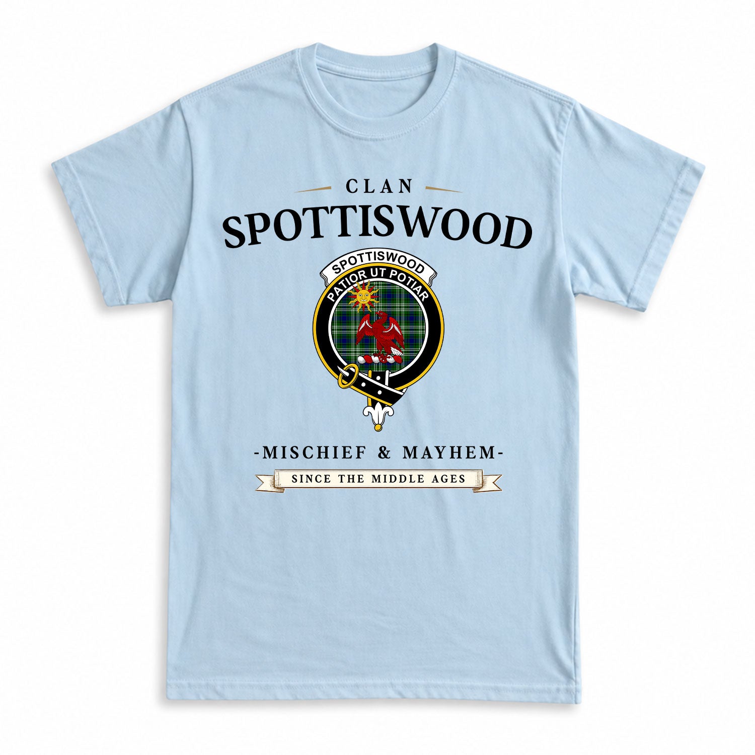 Spottiswood Tartan Crest Mischief and Mayhem T-shirt