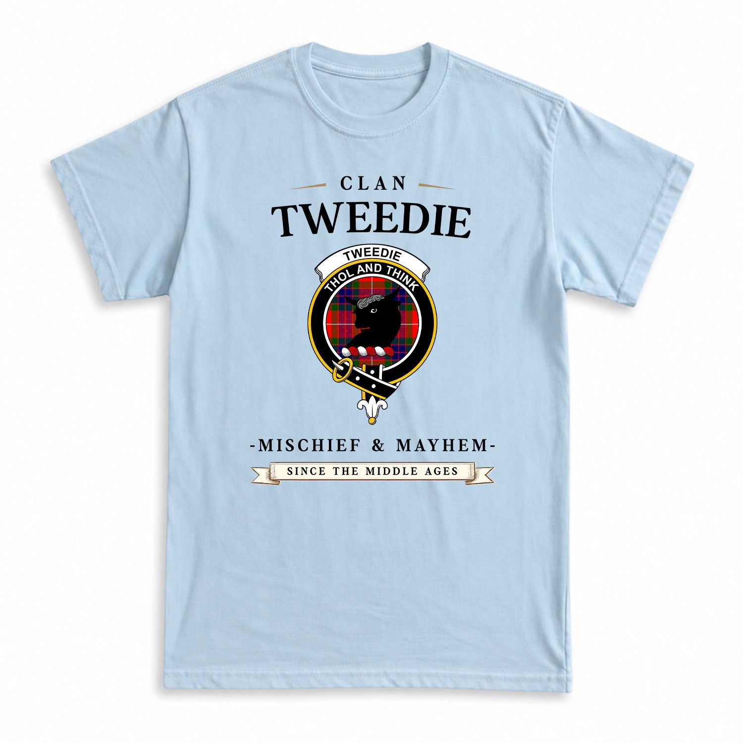 Tweedie Tartan Crest Mischief and Mayhem T-shirt