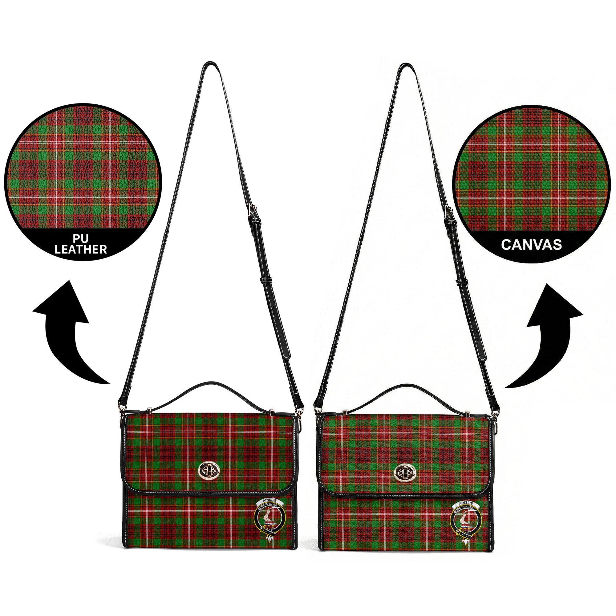 Ainslie Tartan Crest Satchel Bag