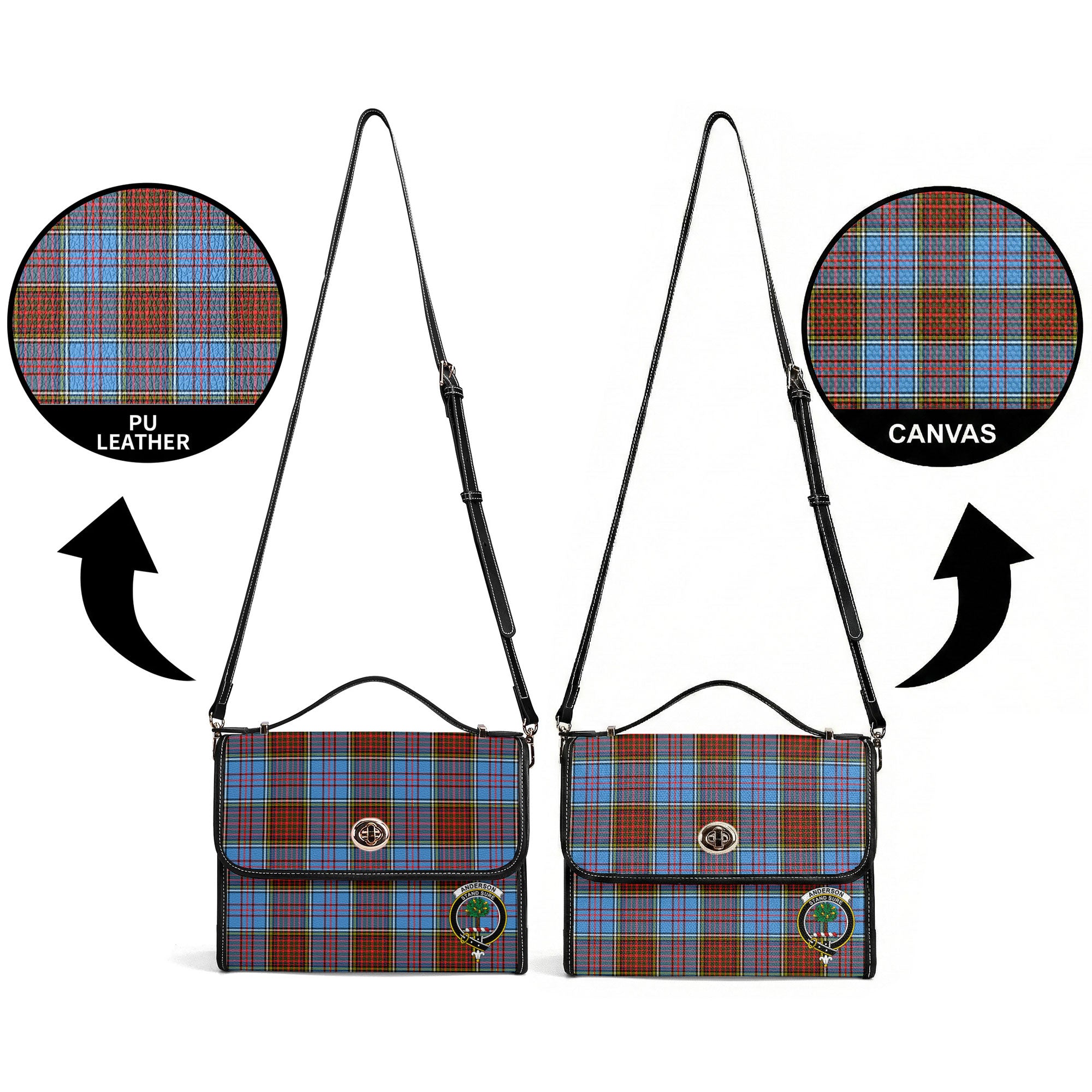 Anderson Modern Tartan Crest Satchel Bag