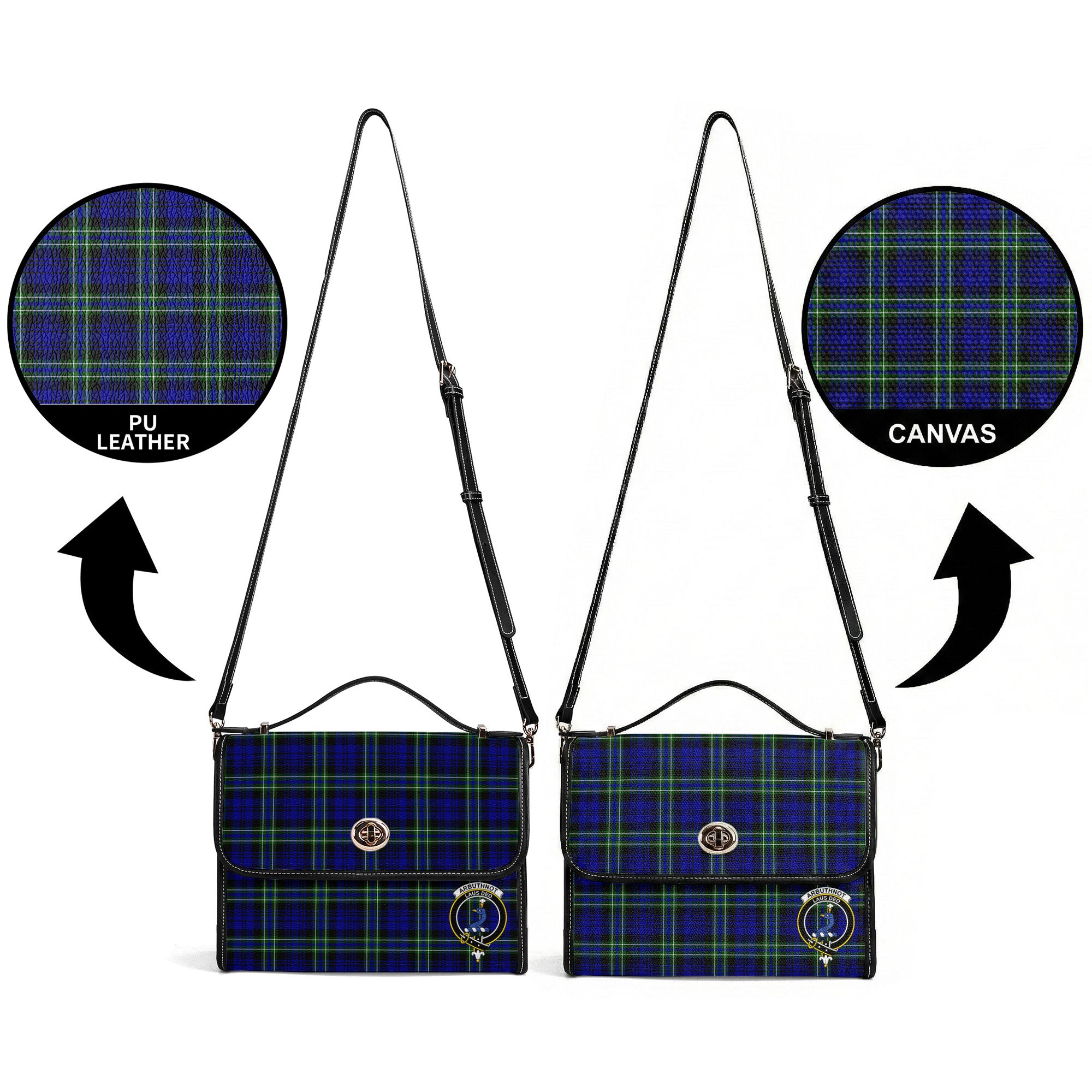 Arbuthnot Modern Tartan Crest Satchel Bag