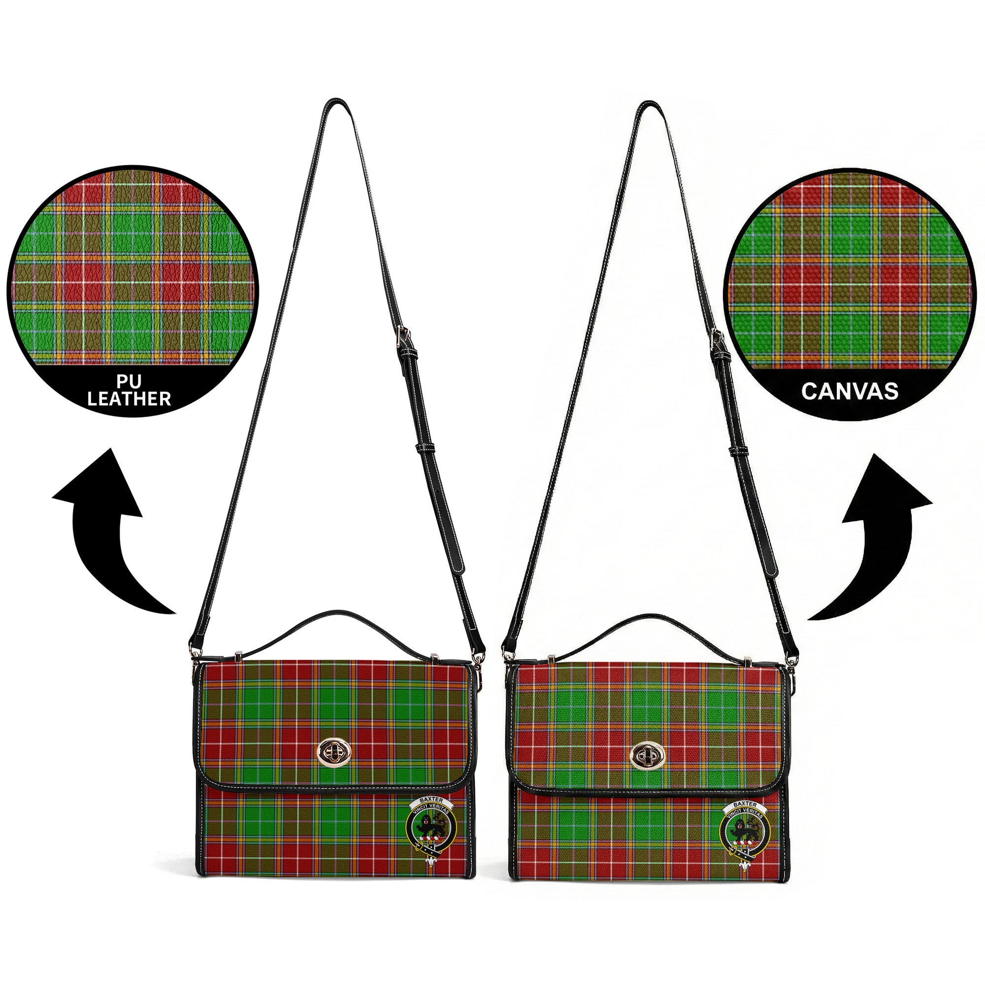 Baxter Modern Tartan Crest Satchel Bag