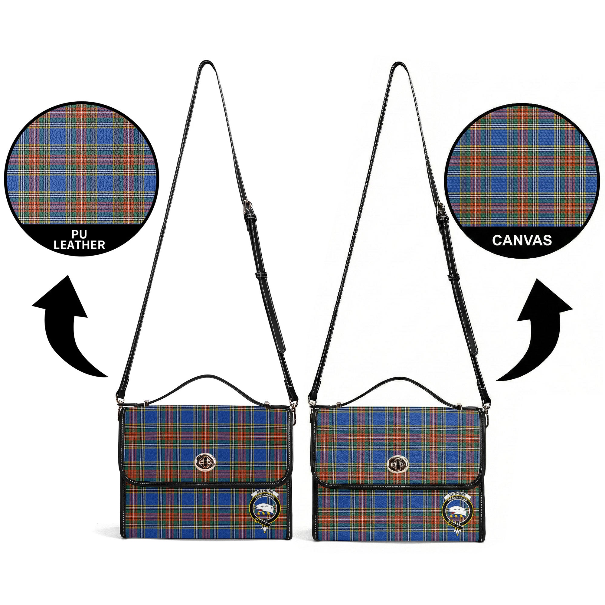 Bethune Ancient Tartan Crest Satchel Bag