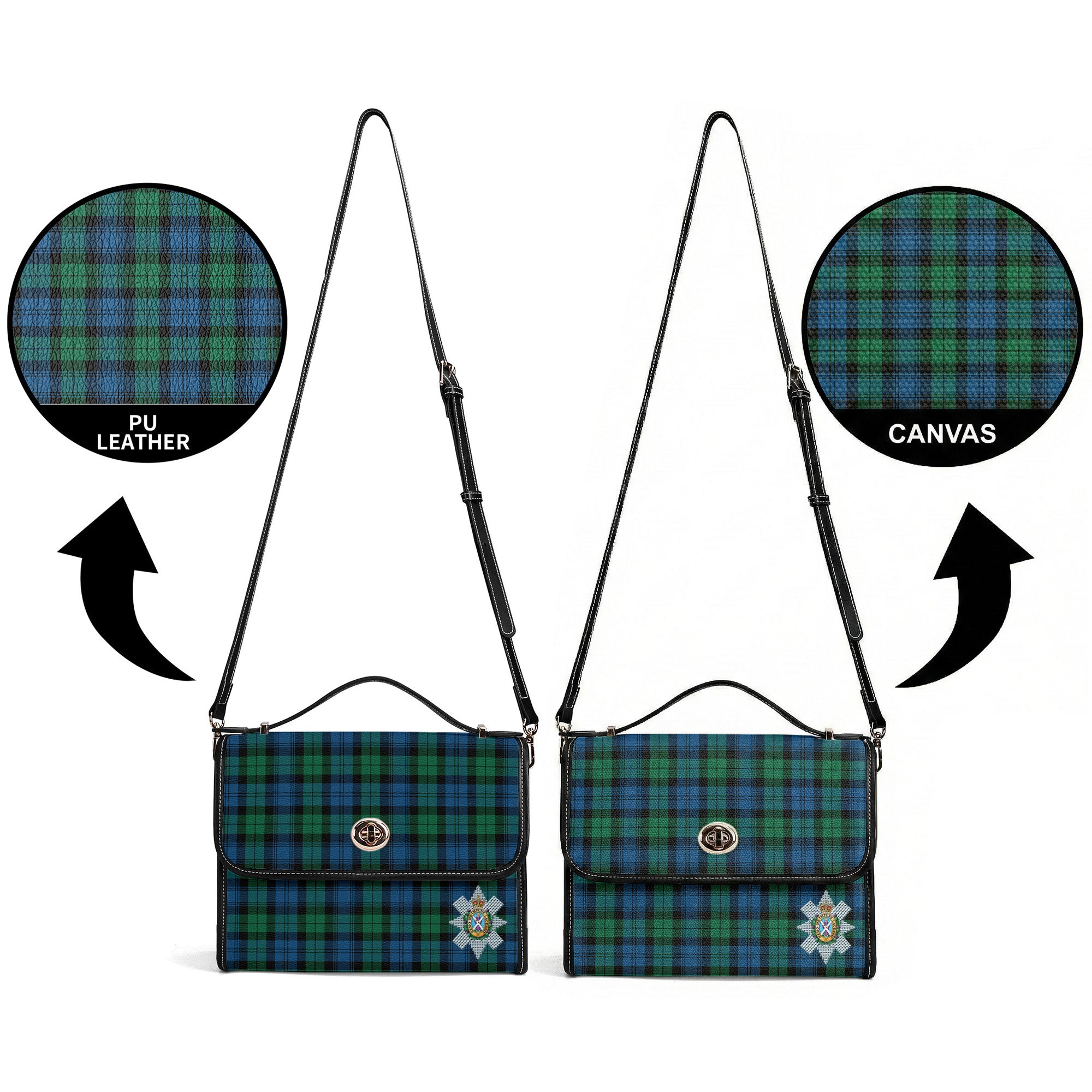 Black Watch Ancient Tartan Crest Satchel Bag