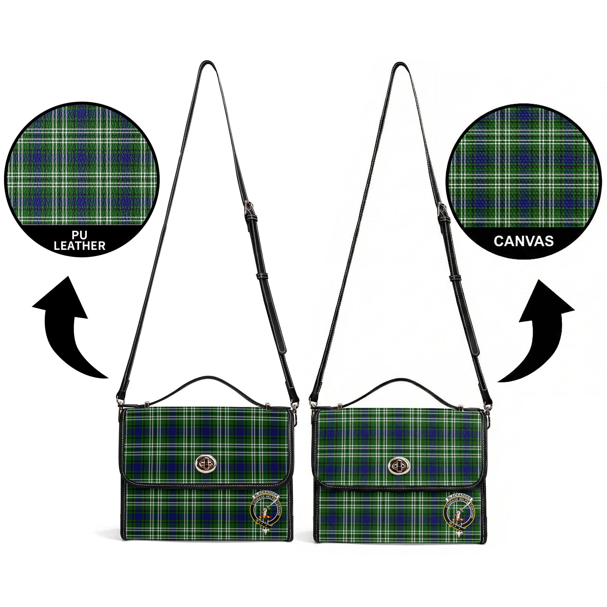 Blackadder Tartan Crest Satchel Bag