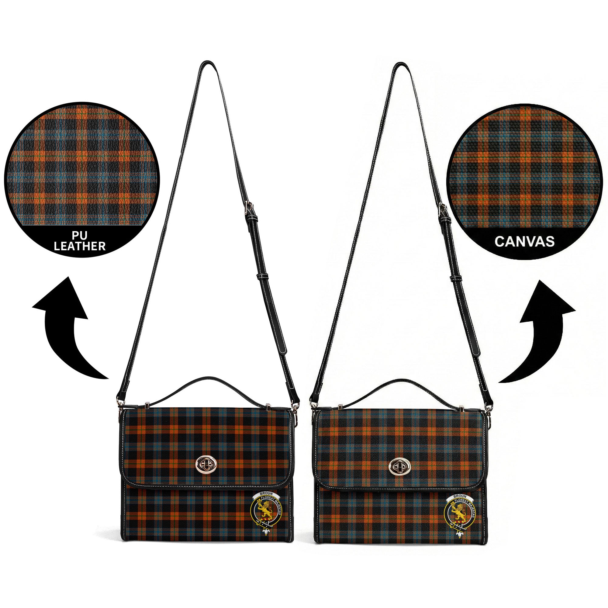 Broun Ancient Tartan Crest Satchel Bag