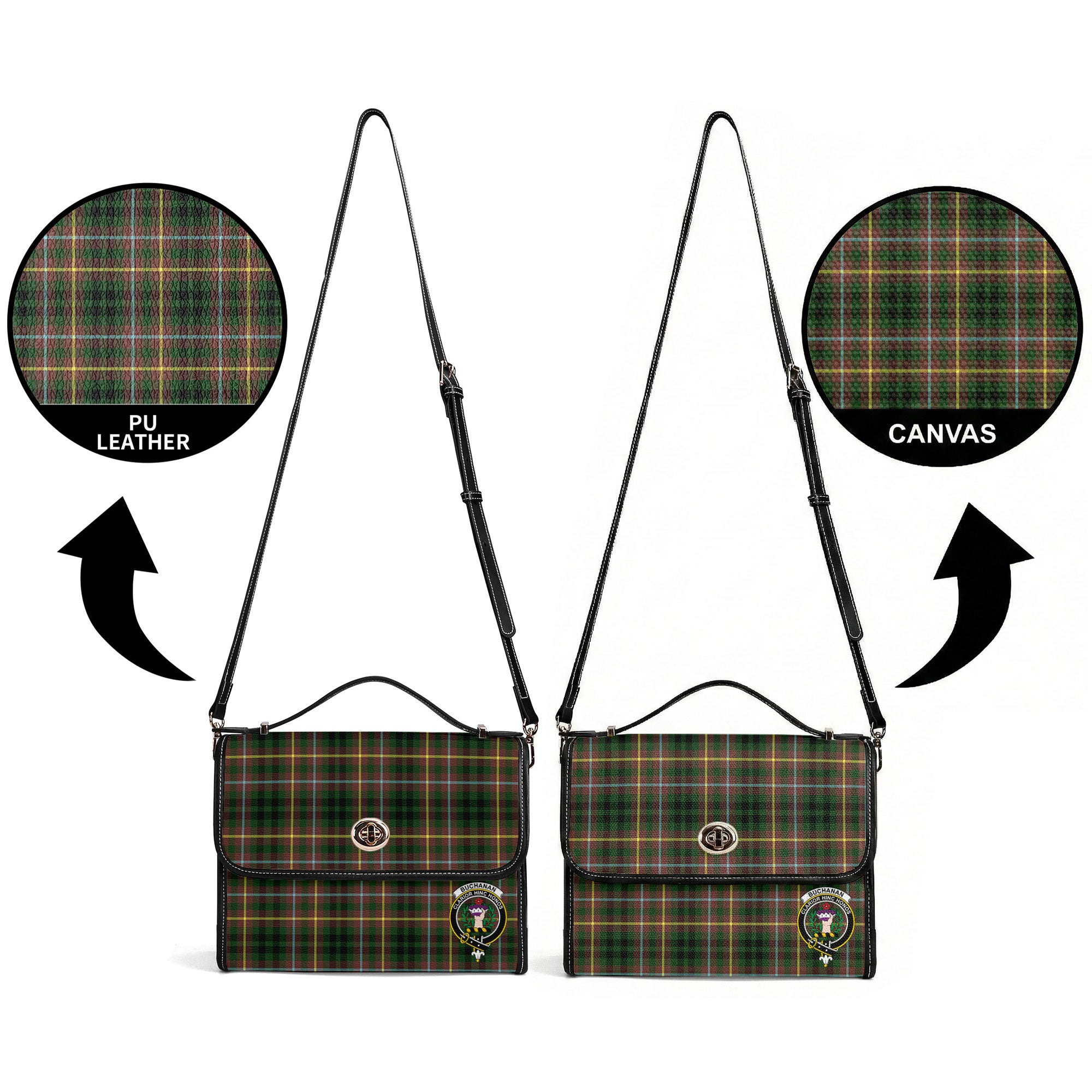 Buchanan Hunting Tartan Crest Satchel Bag