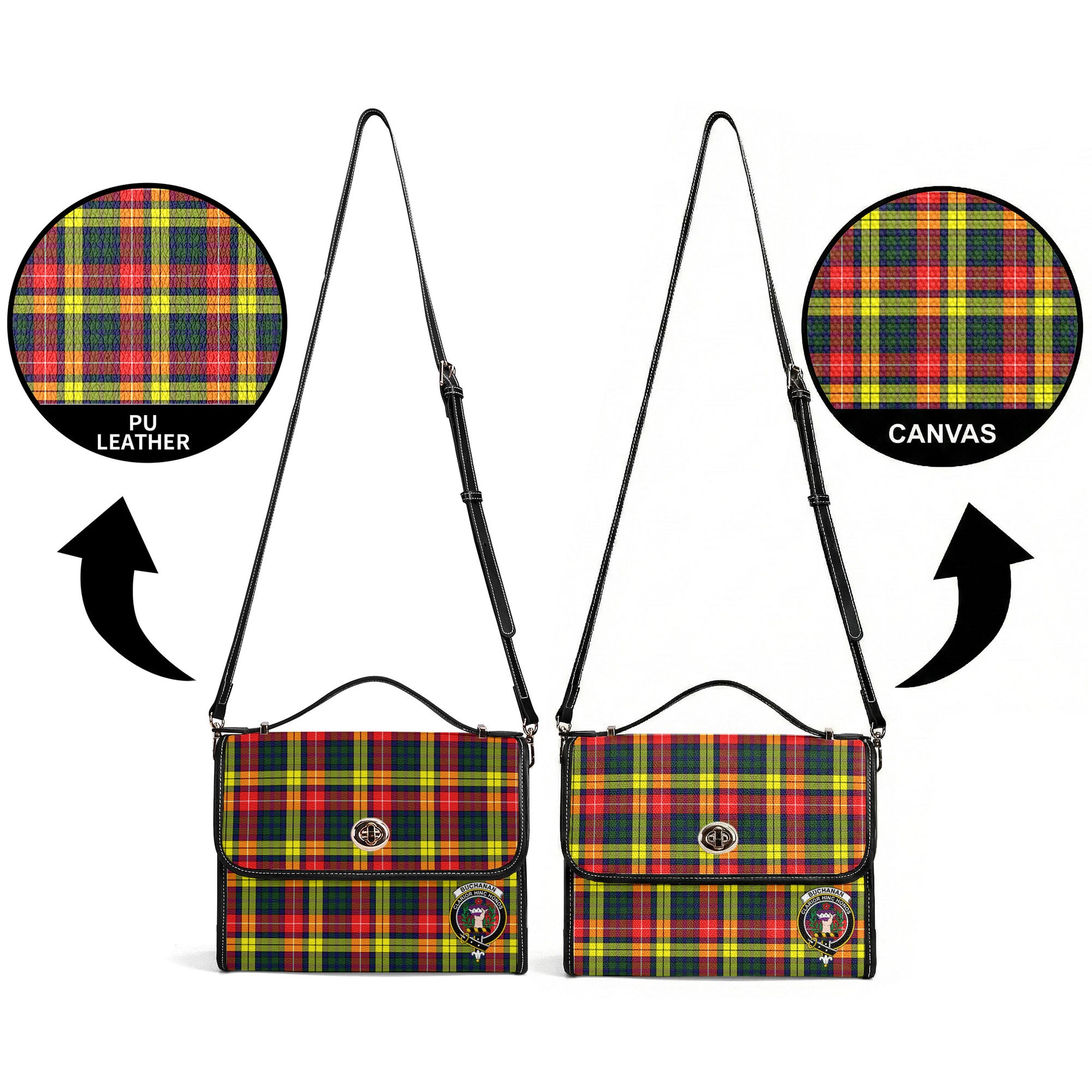 Buchanan Modern Tartan Crest Satchel Bag